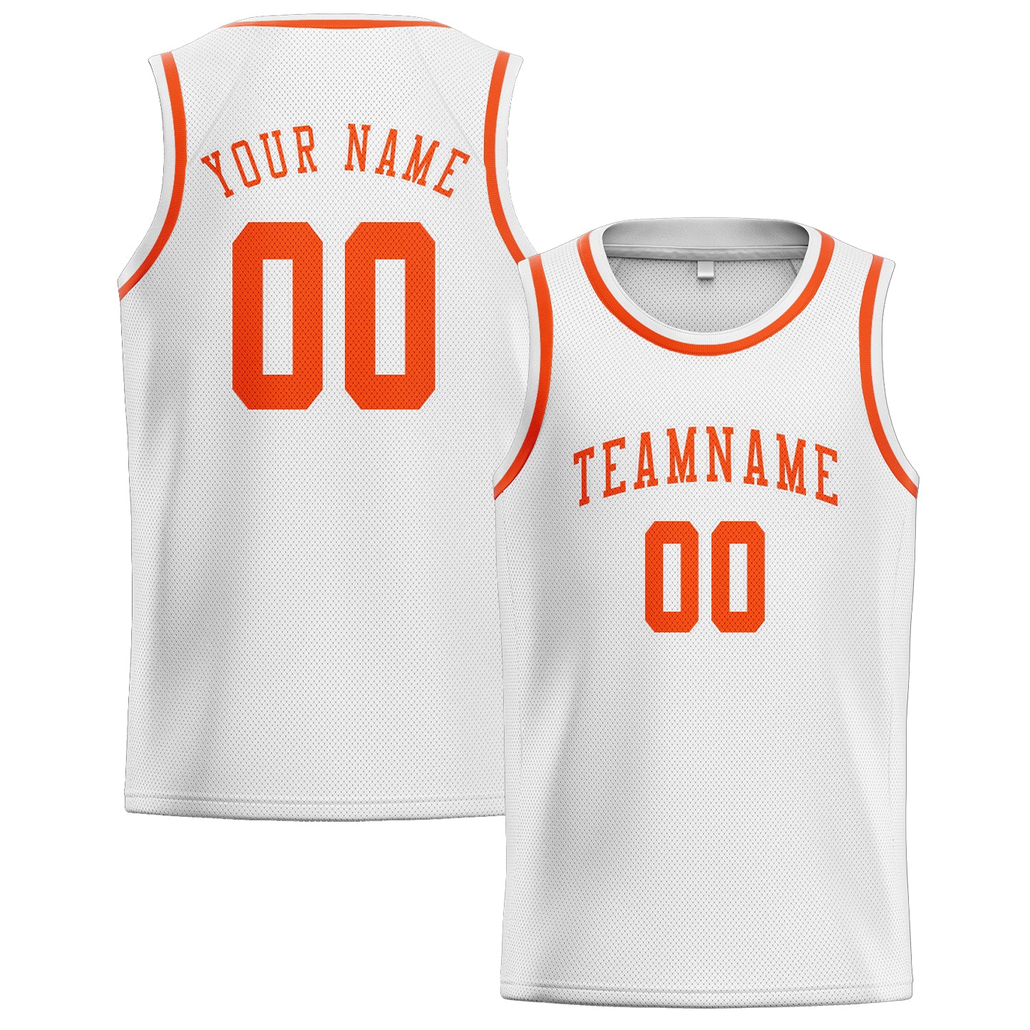 Custom White Orange Red Basketball Jersey