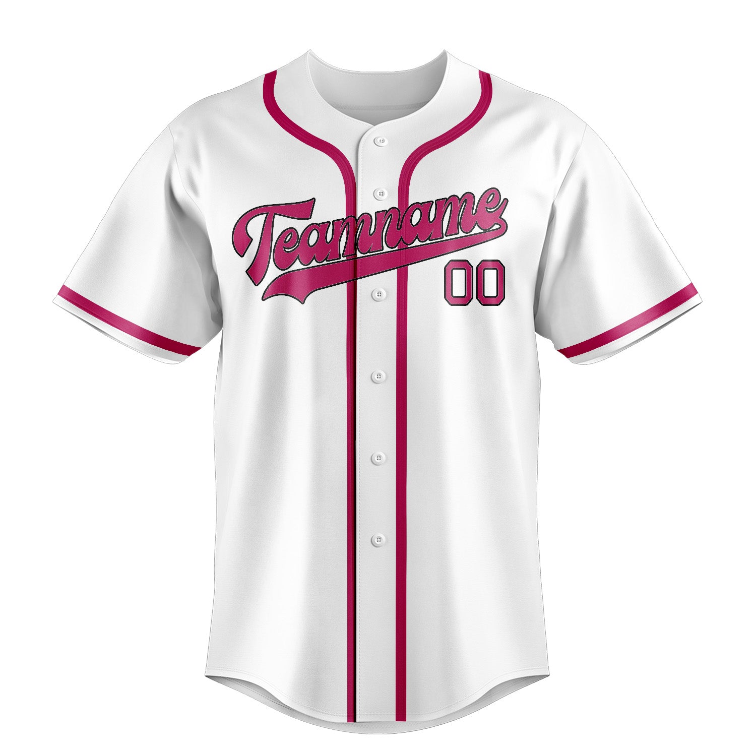 Custom White Pink Baseball Jersey