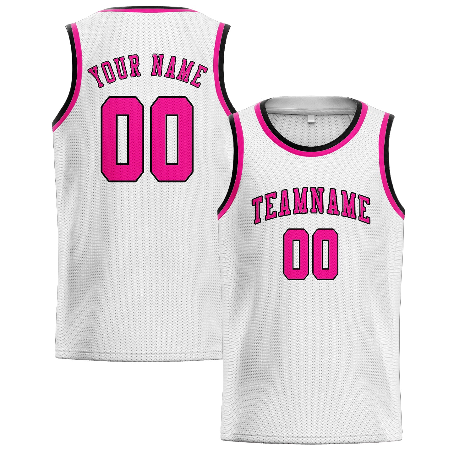 Custom White Pink Basketball Jersey