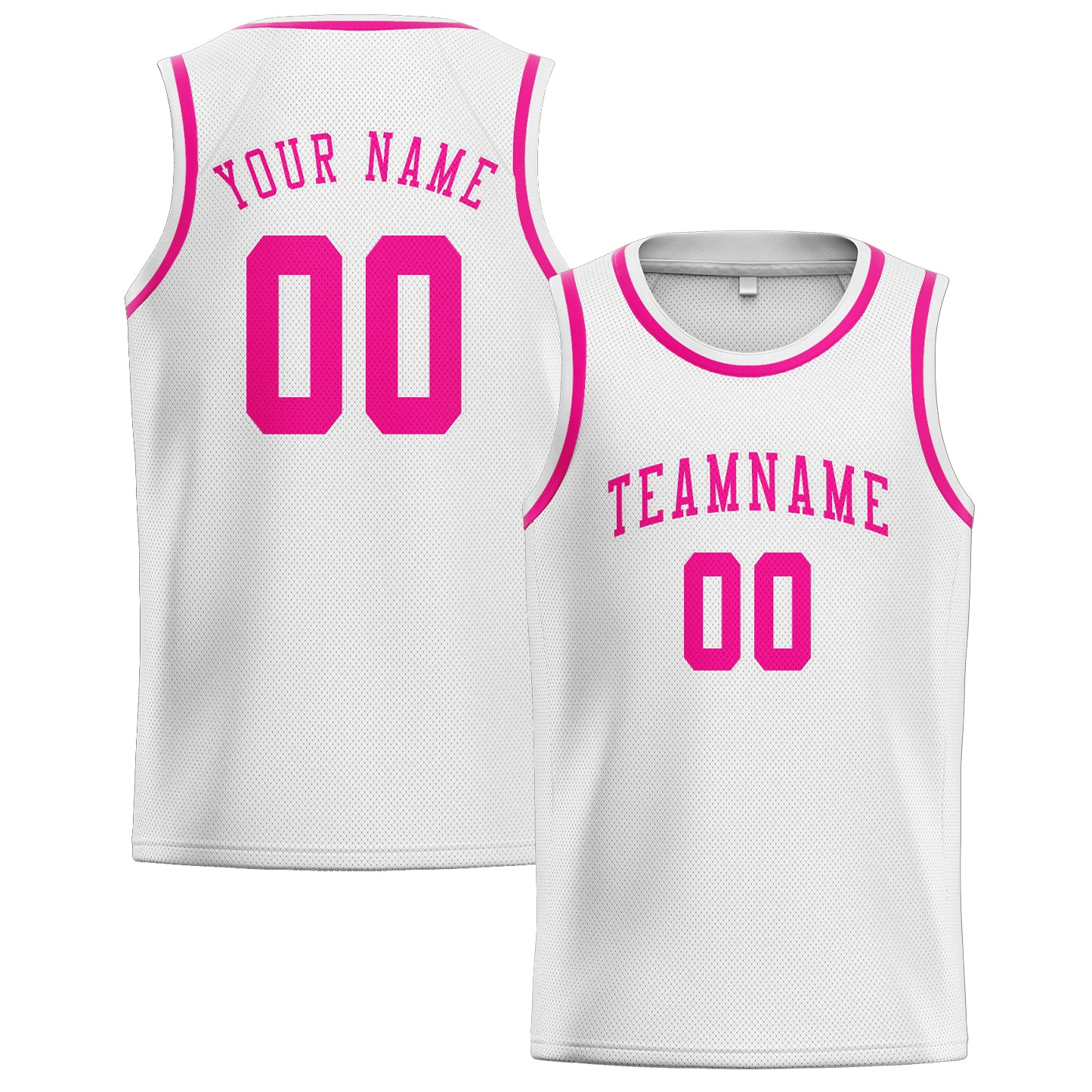 Custom White Pink Basketball Jersey