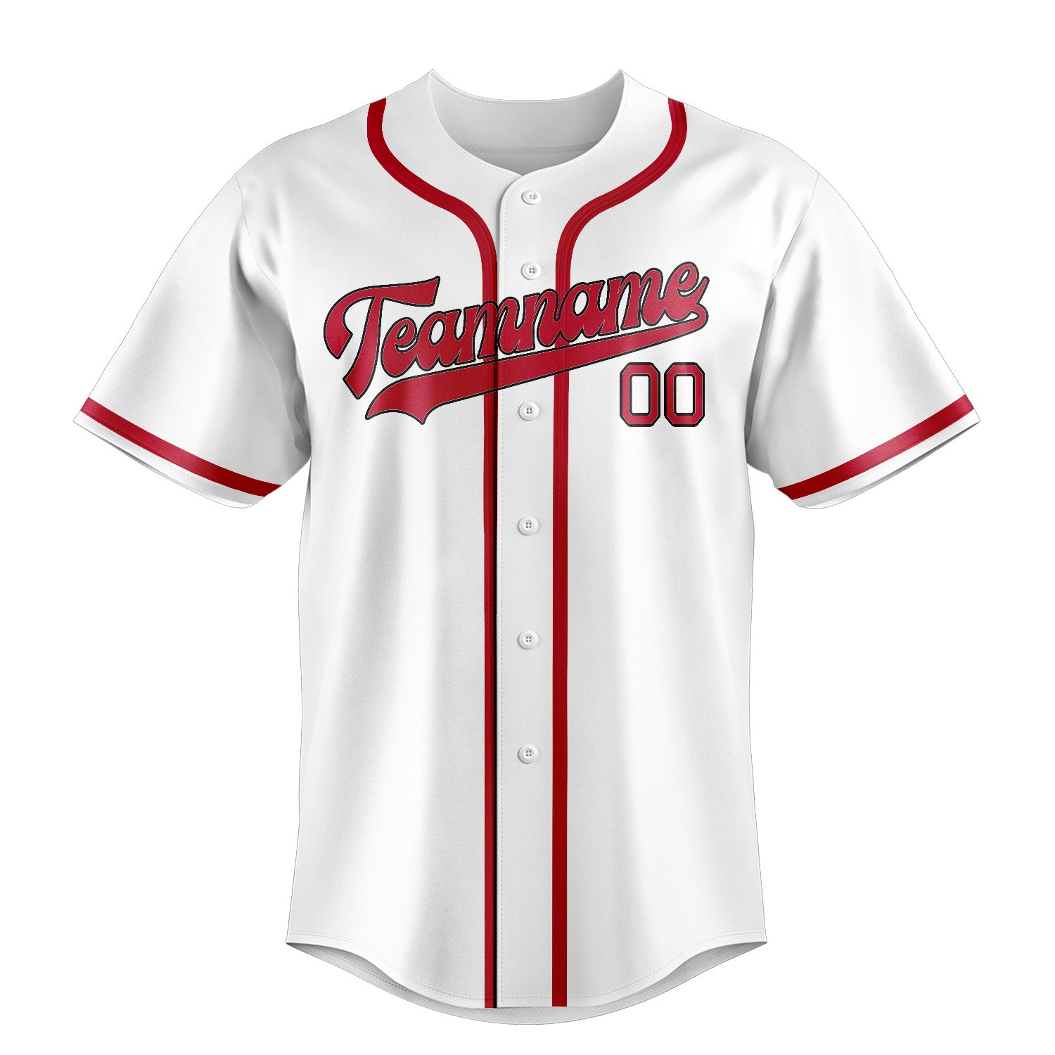 Custom White Red Baseball Jersey