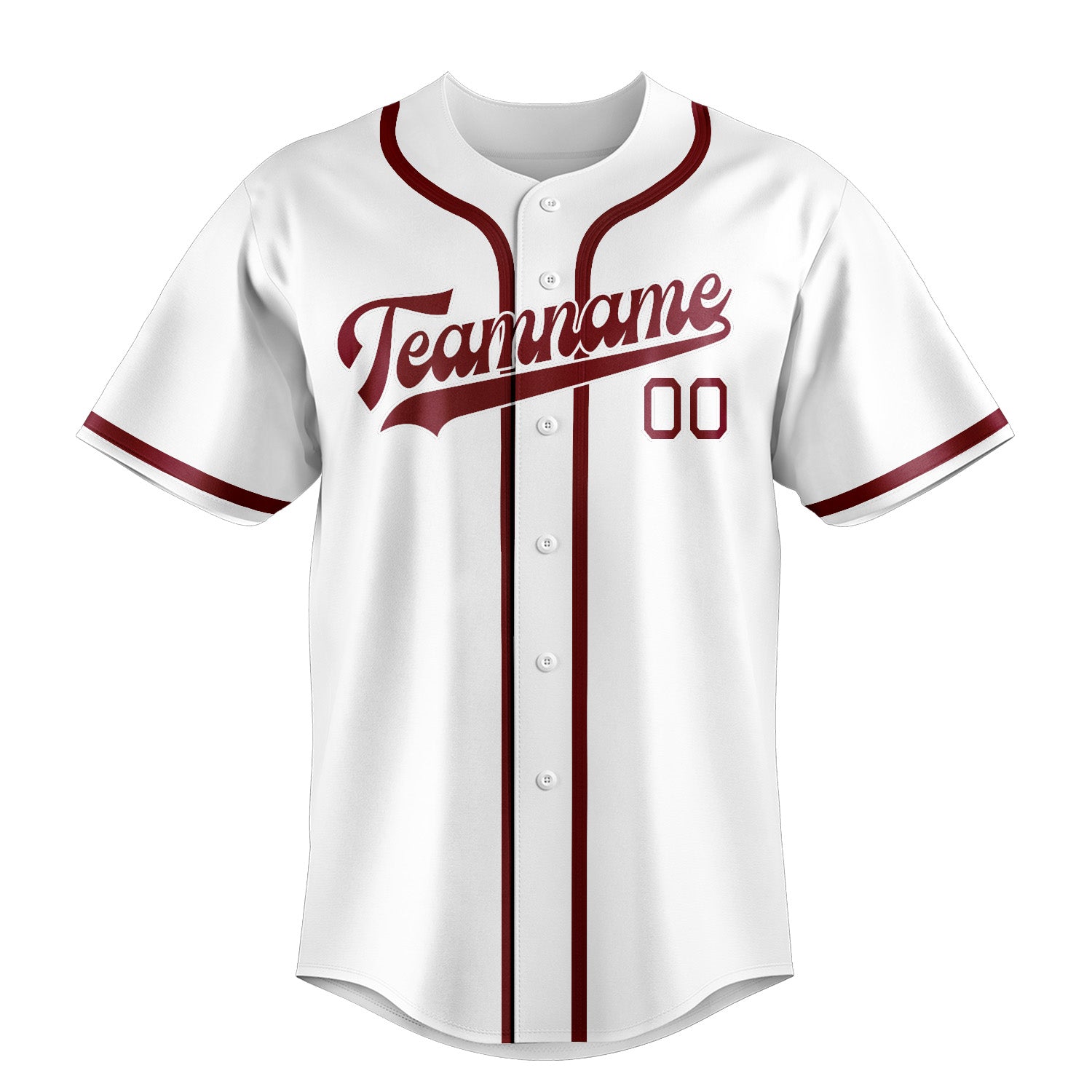 Custom White Crimson Red Baseball Jersey