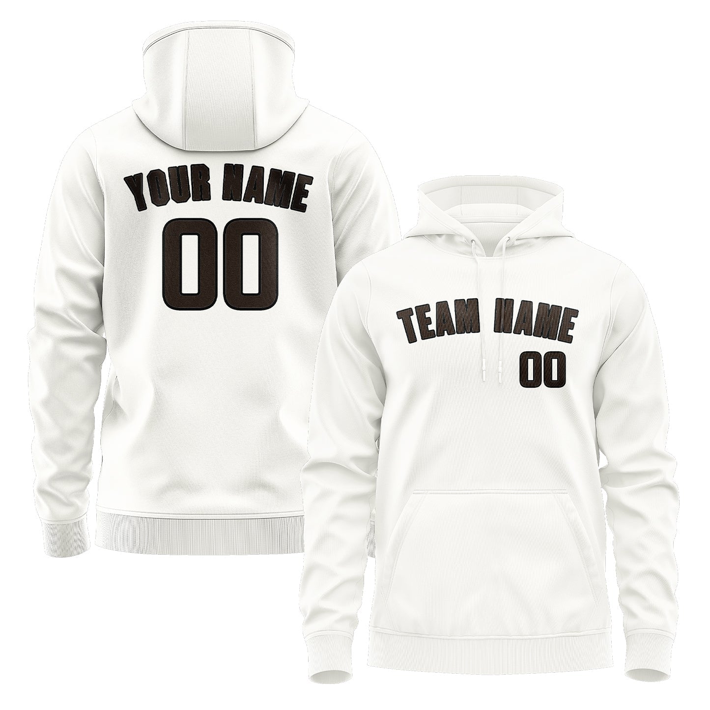 Custom White Brown Hoodie
