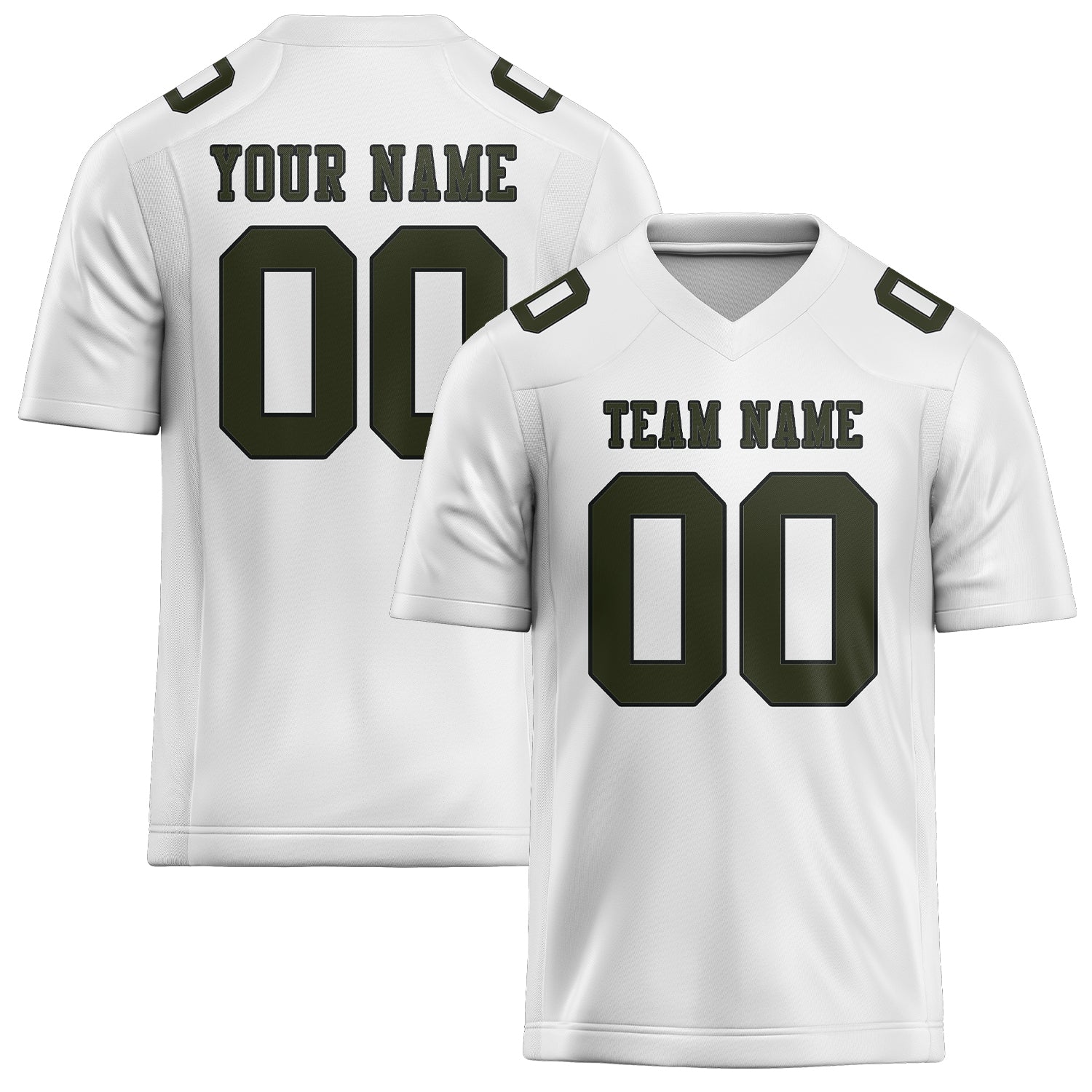 Custom White Olive Football Jersey