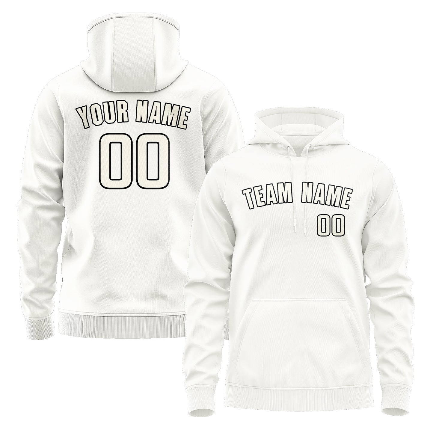 Custom White Cream Hoodie