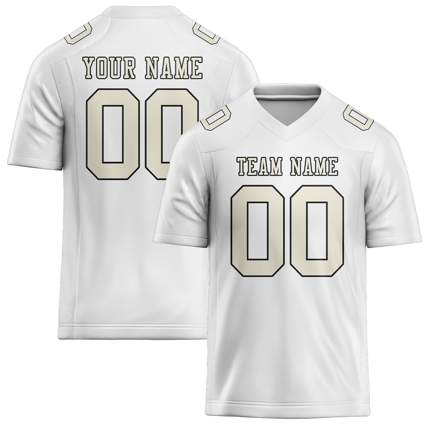 Custom White Cream Football Jersey