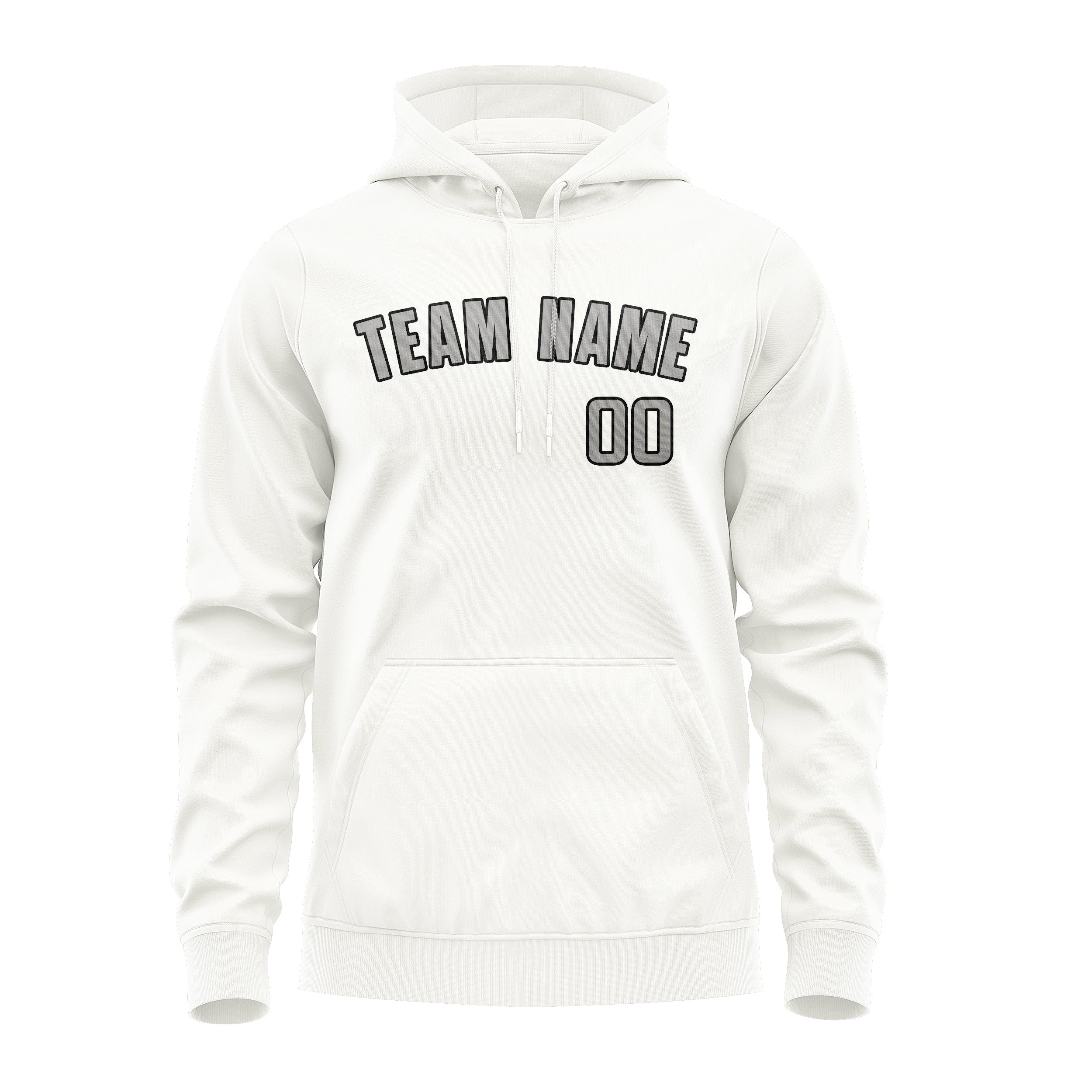 Custom White Gray Hoodie