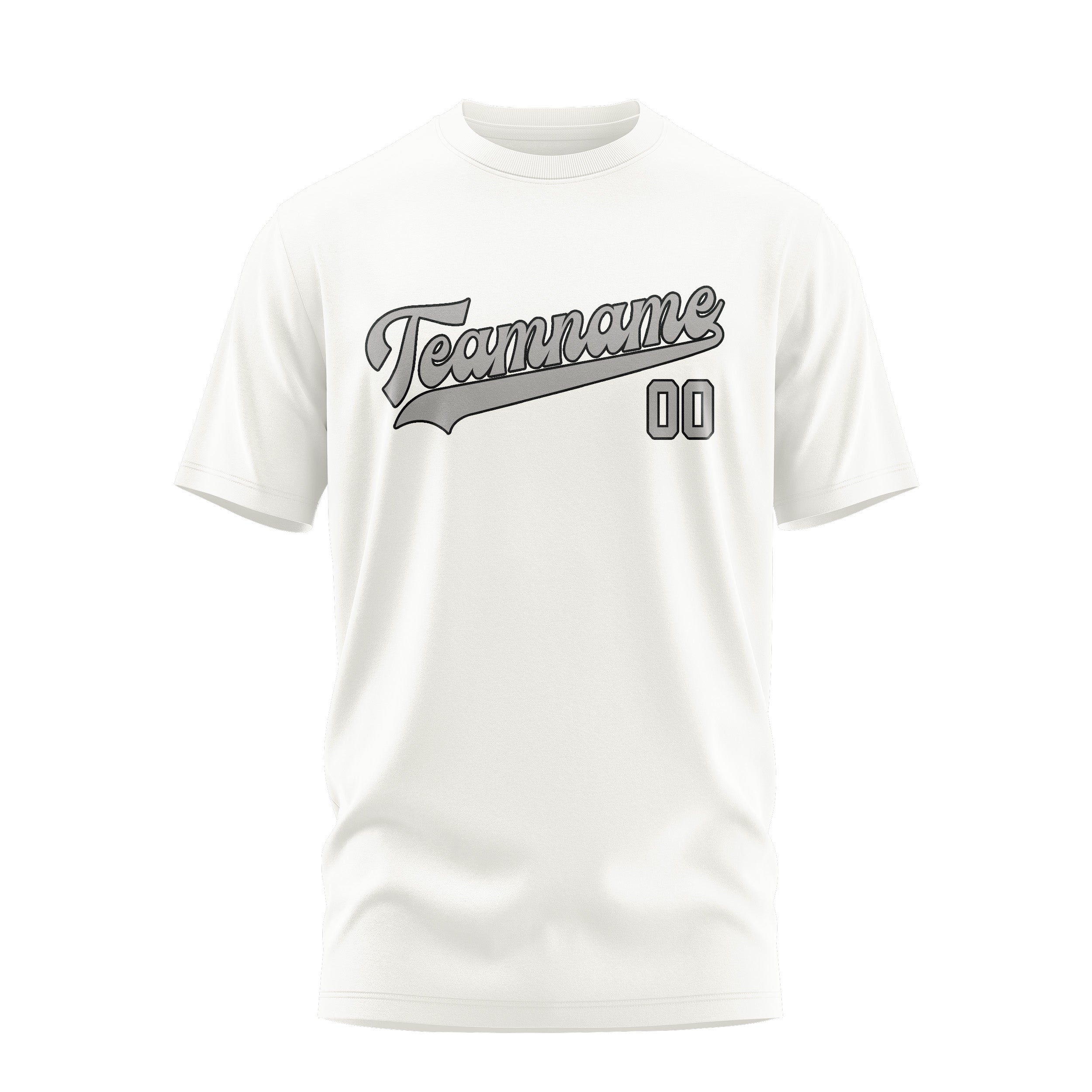Custom White Gray T-Shirt