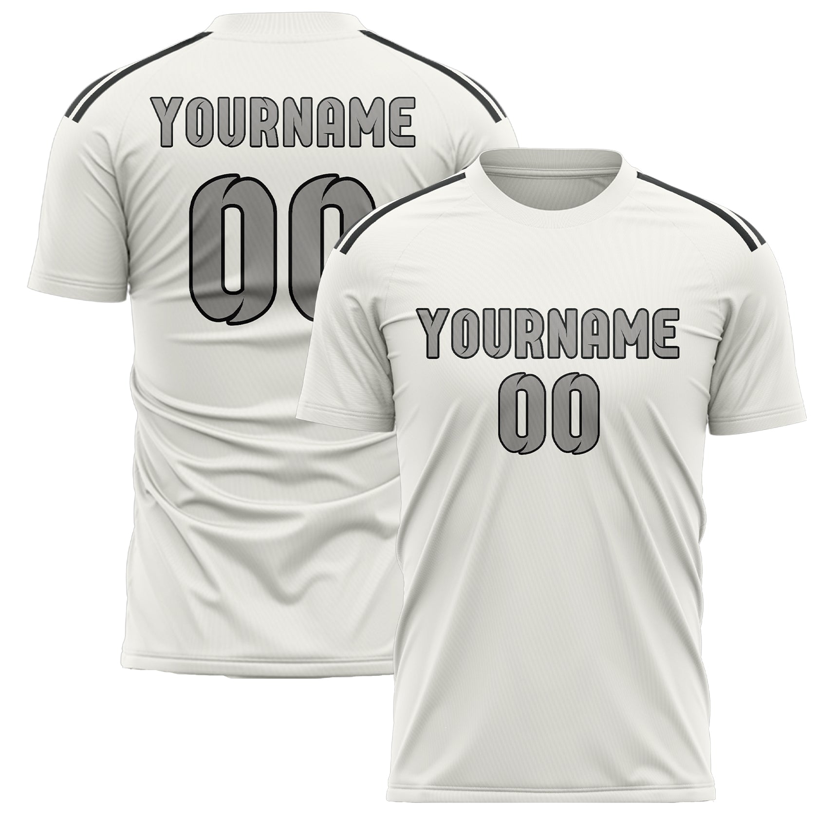 Custom White Gray Soccer Jersey