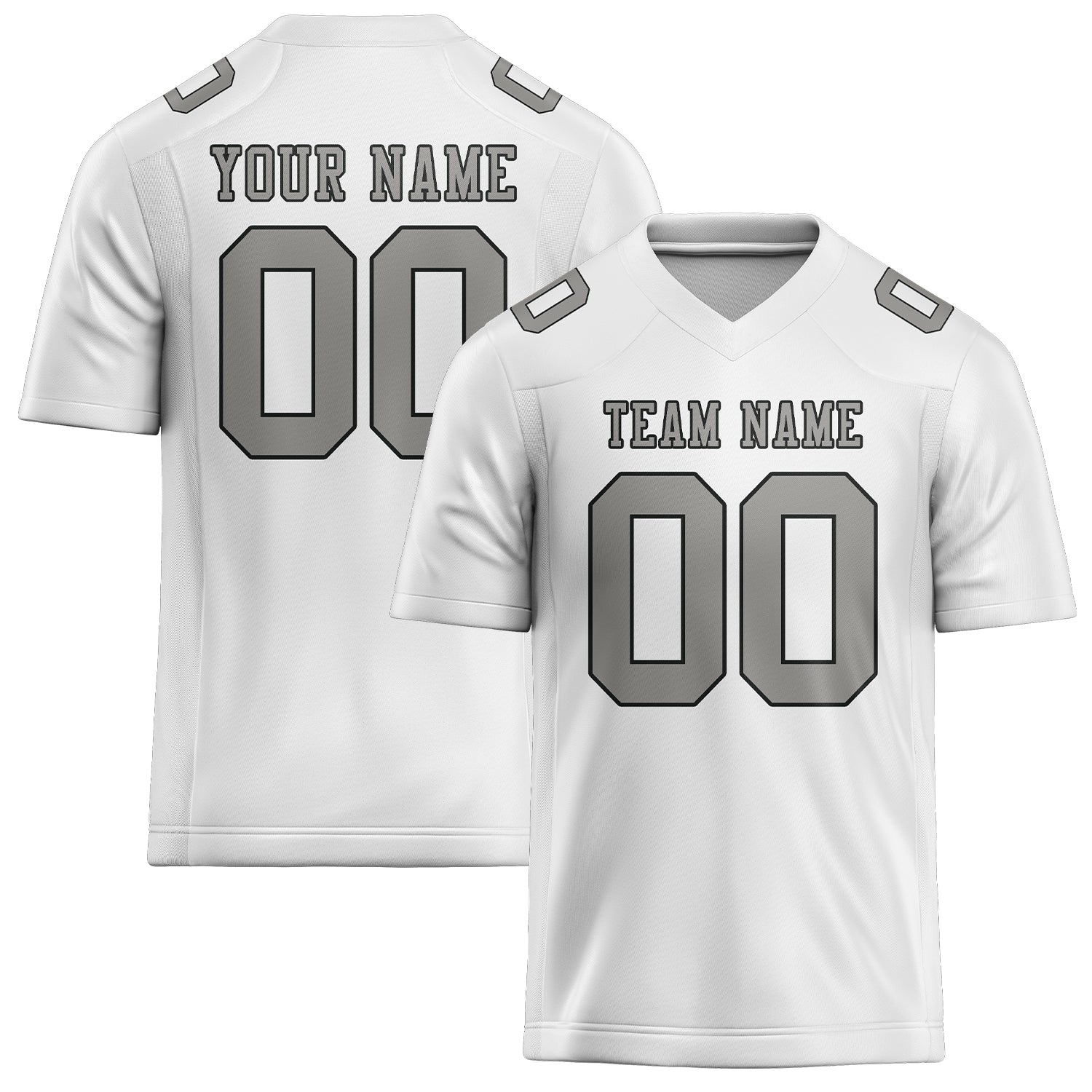 Custom White Gray Football Jersey