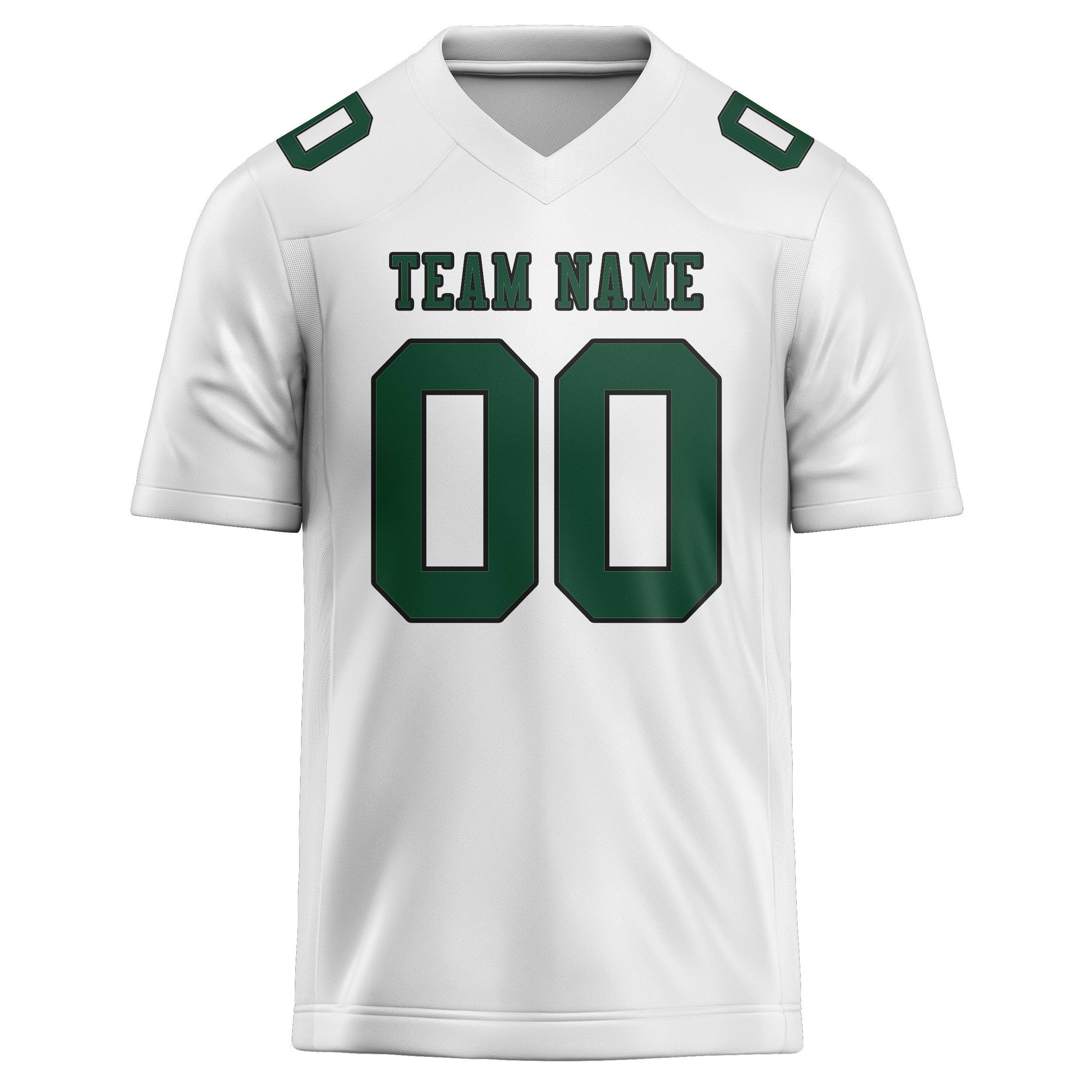 Custom White Green Football Jersey