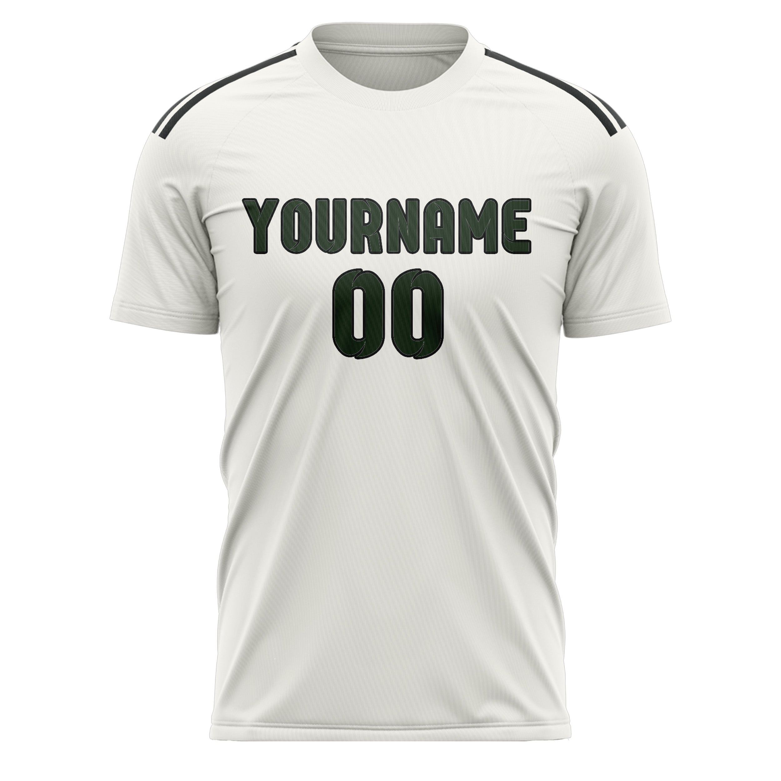 Custom White Dark Green Soccer Jersey