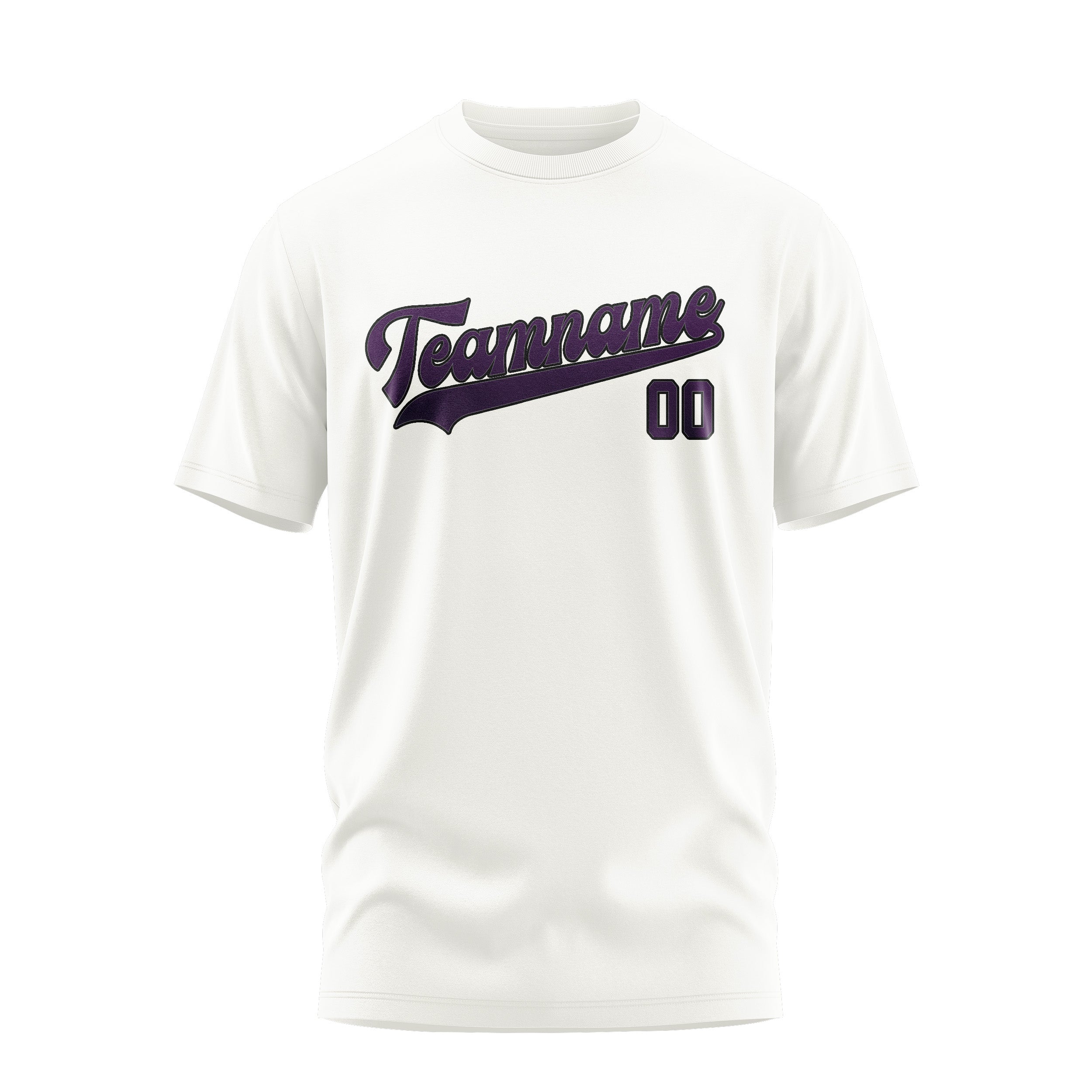 Custom White Purple T-Shirt