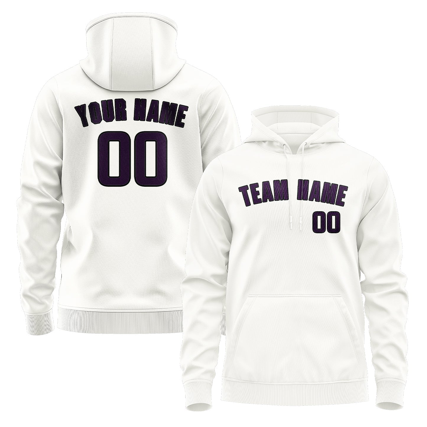 Custom White Purple Hoodie