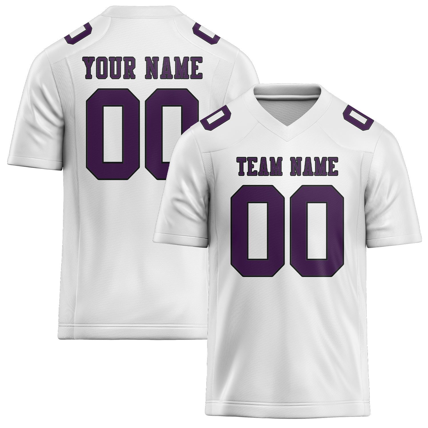 Custom White Purple Football Jersey