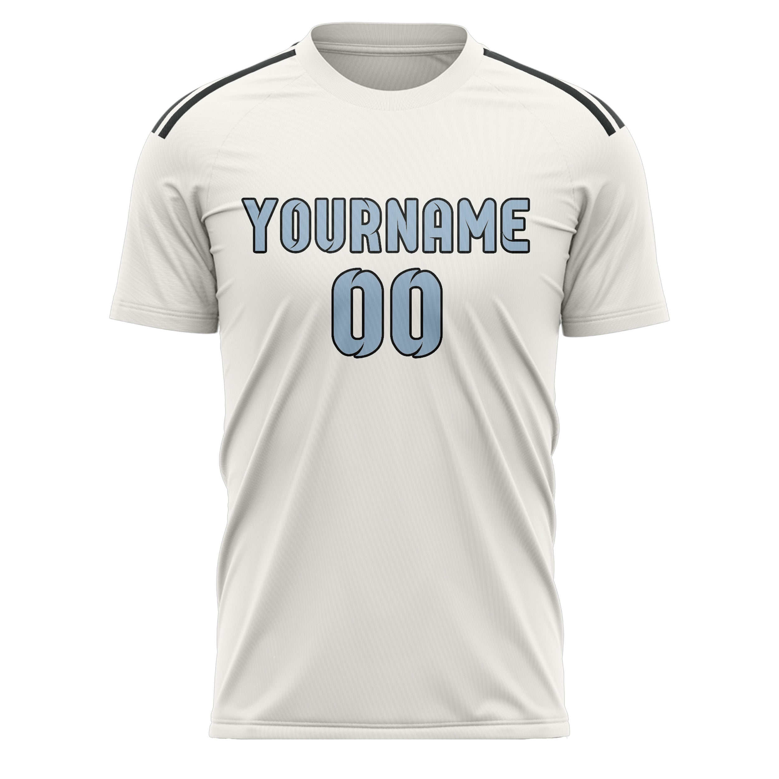 Custom White Light Blue Soccer Jersey