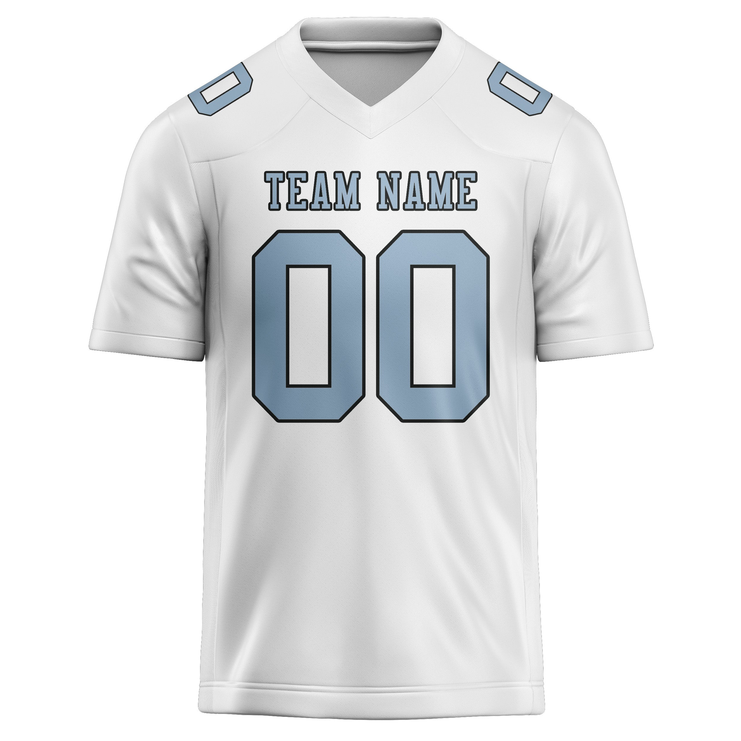 Custom White Light Blue Football Jersey