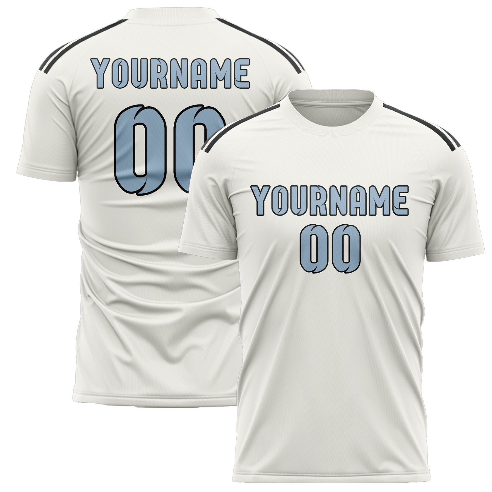 Custom White Light Blue Soccer Jersey