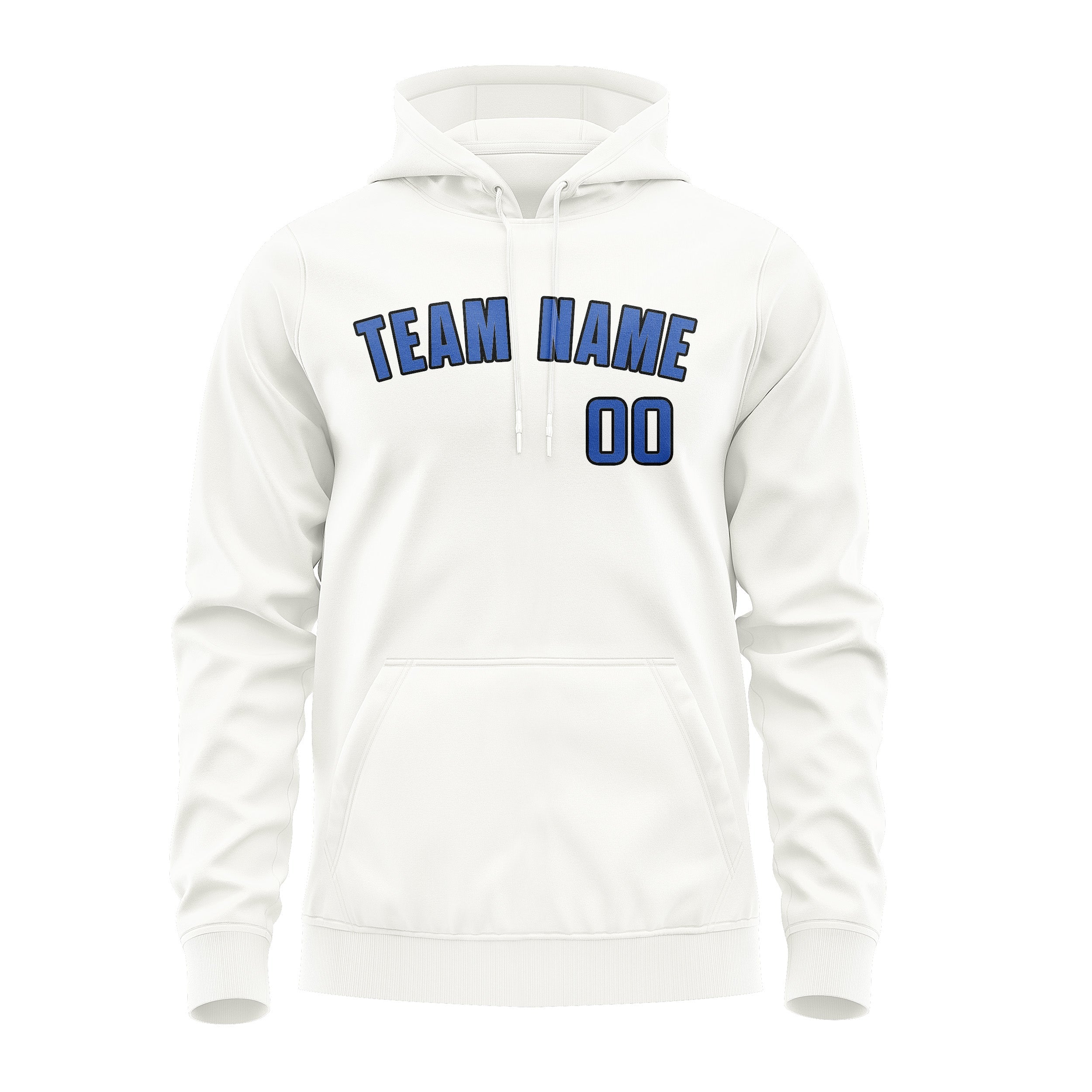 Custom White Sky Blue Hoodie