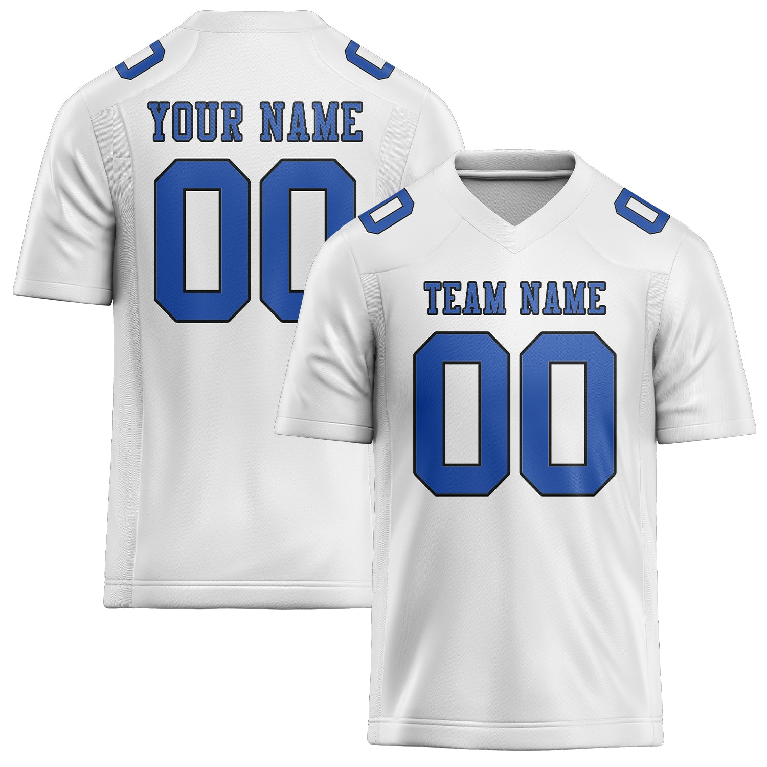 Custom White Sky Blue Football Jersey