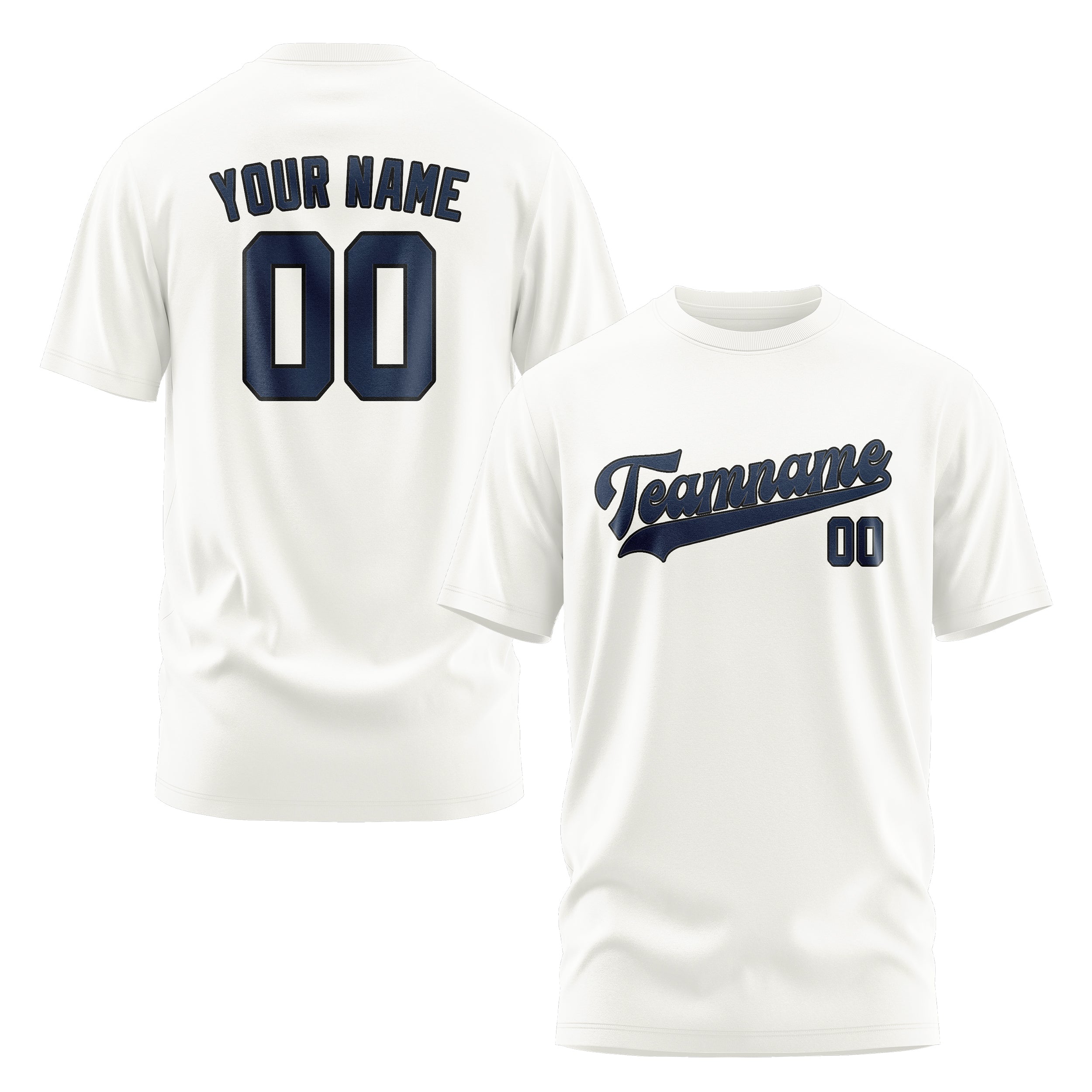 Custom White Blue T-Shirt