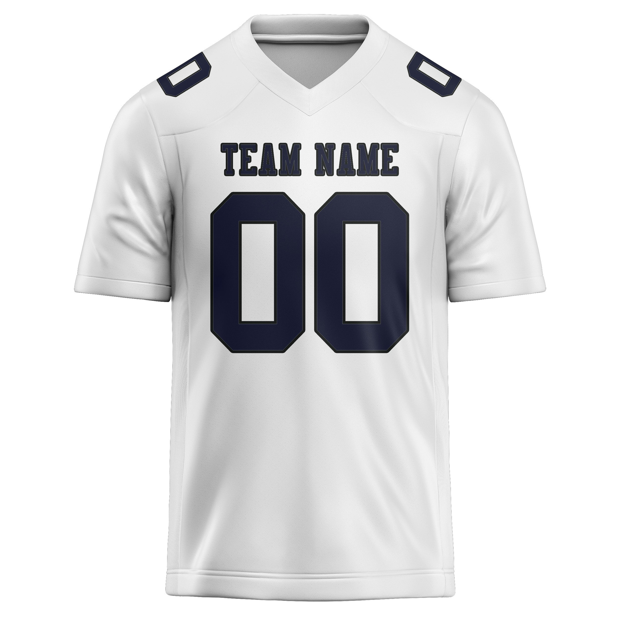 Custom White Navy Football Jersey