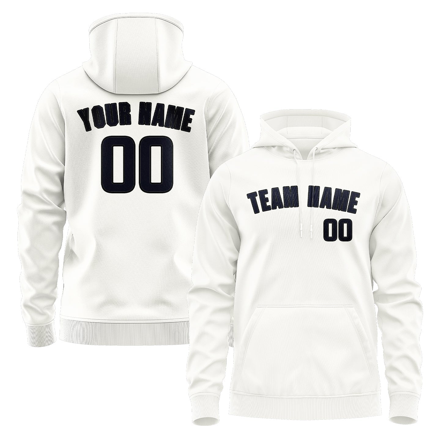 Custom White Navy Hoodie