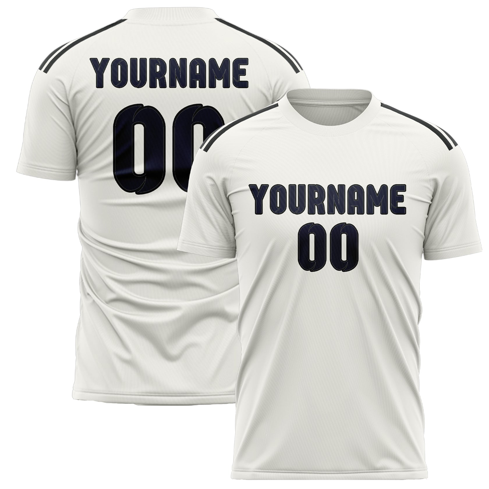 Custom White Navy Soccer Jersey