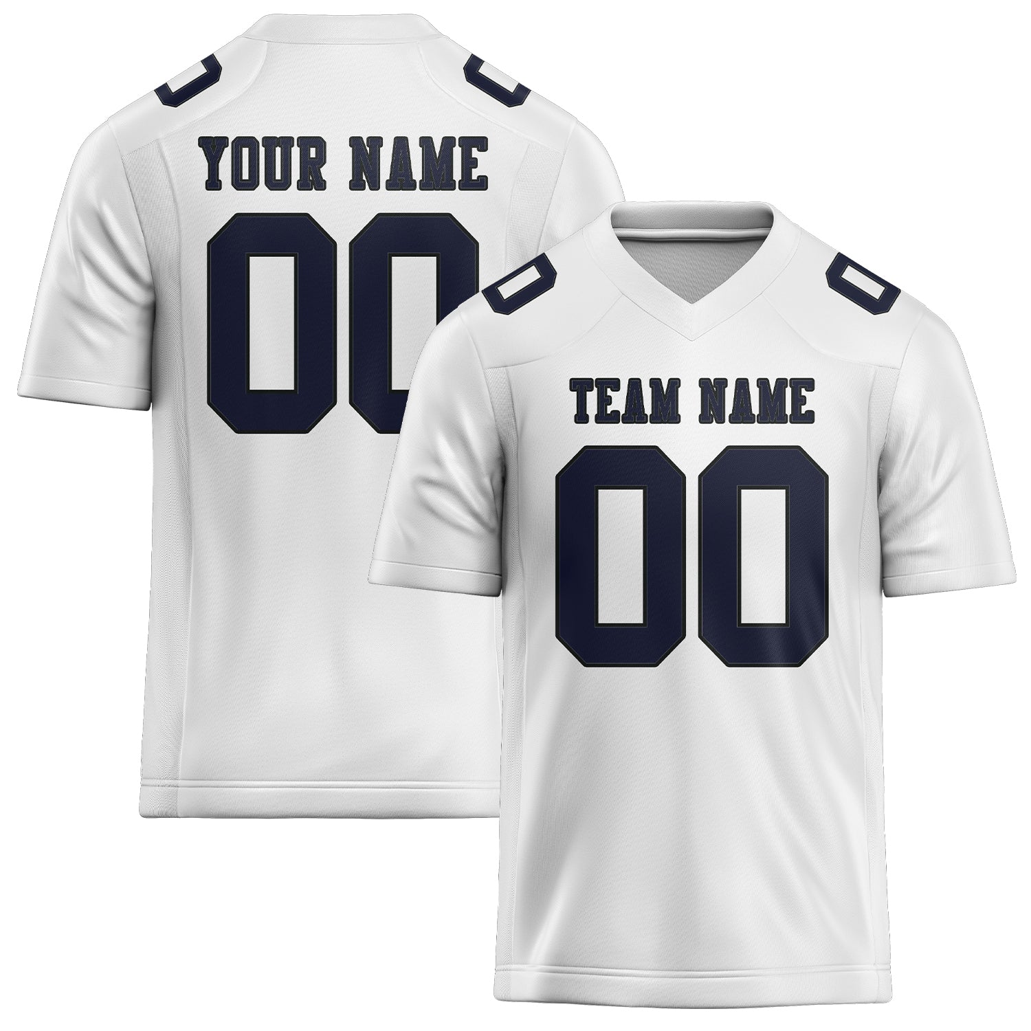 Custom White Navy Football Jersey