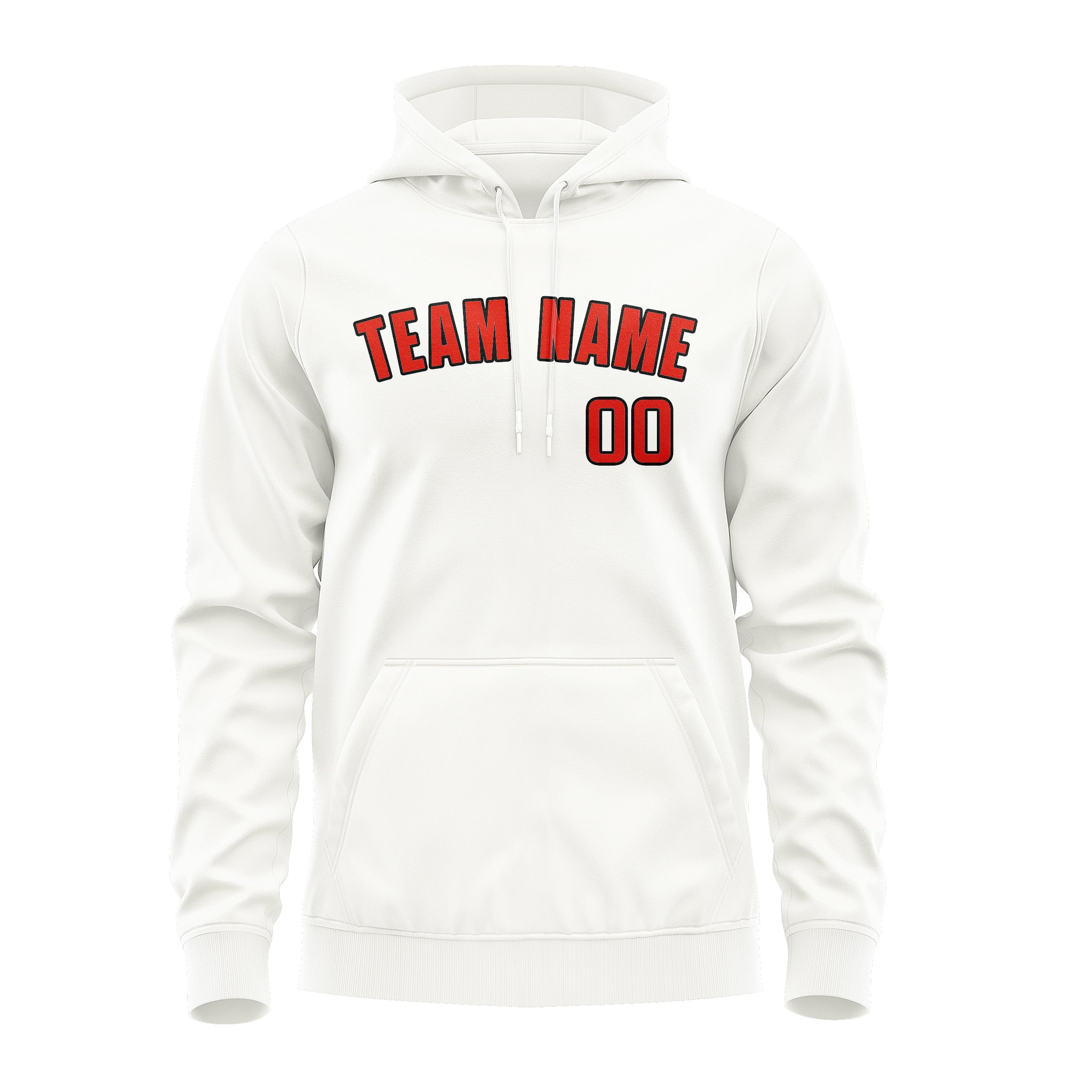 Custom White Orange Red Hoodie