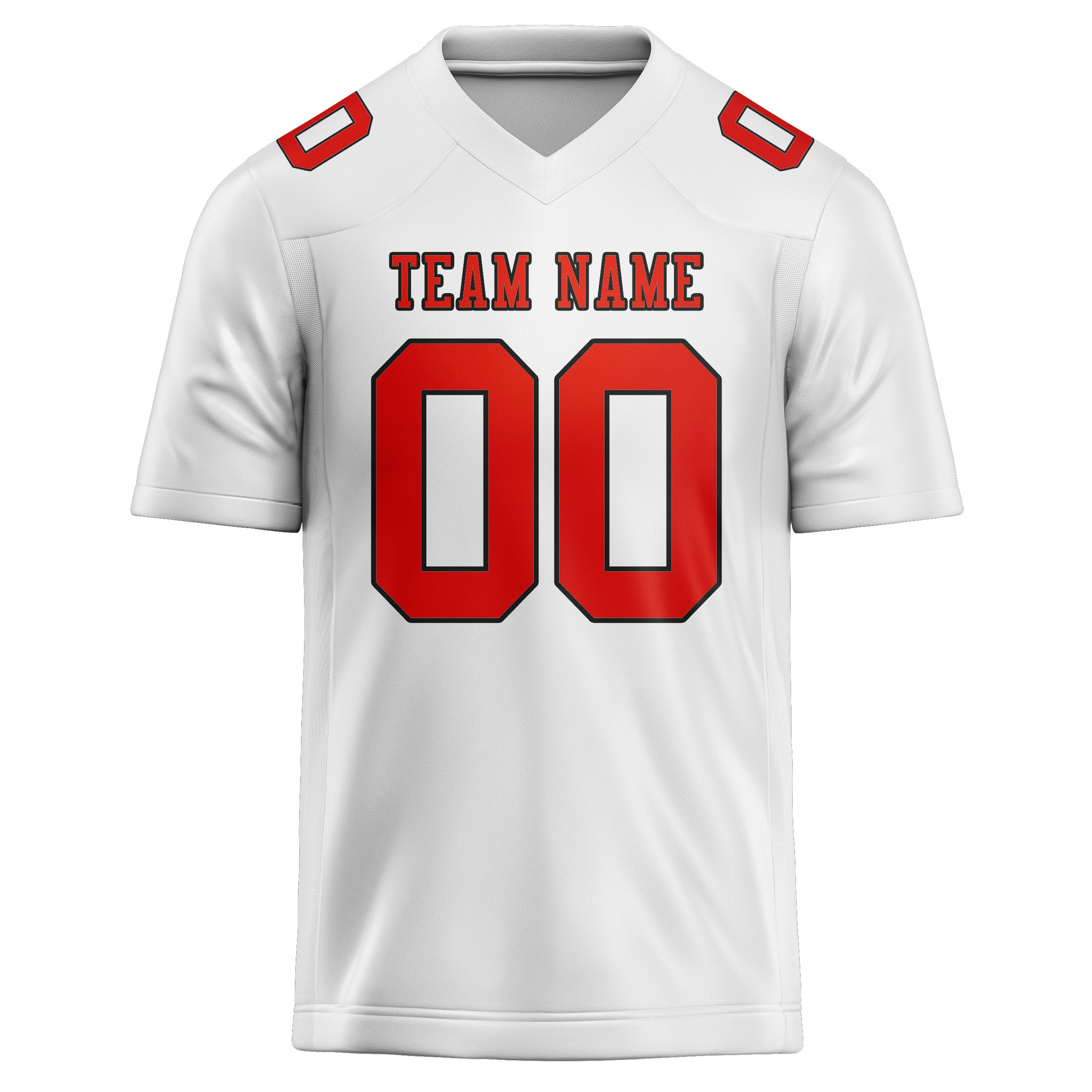 Custom White Orange Red Football Jersey