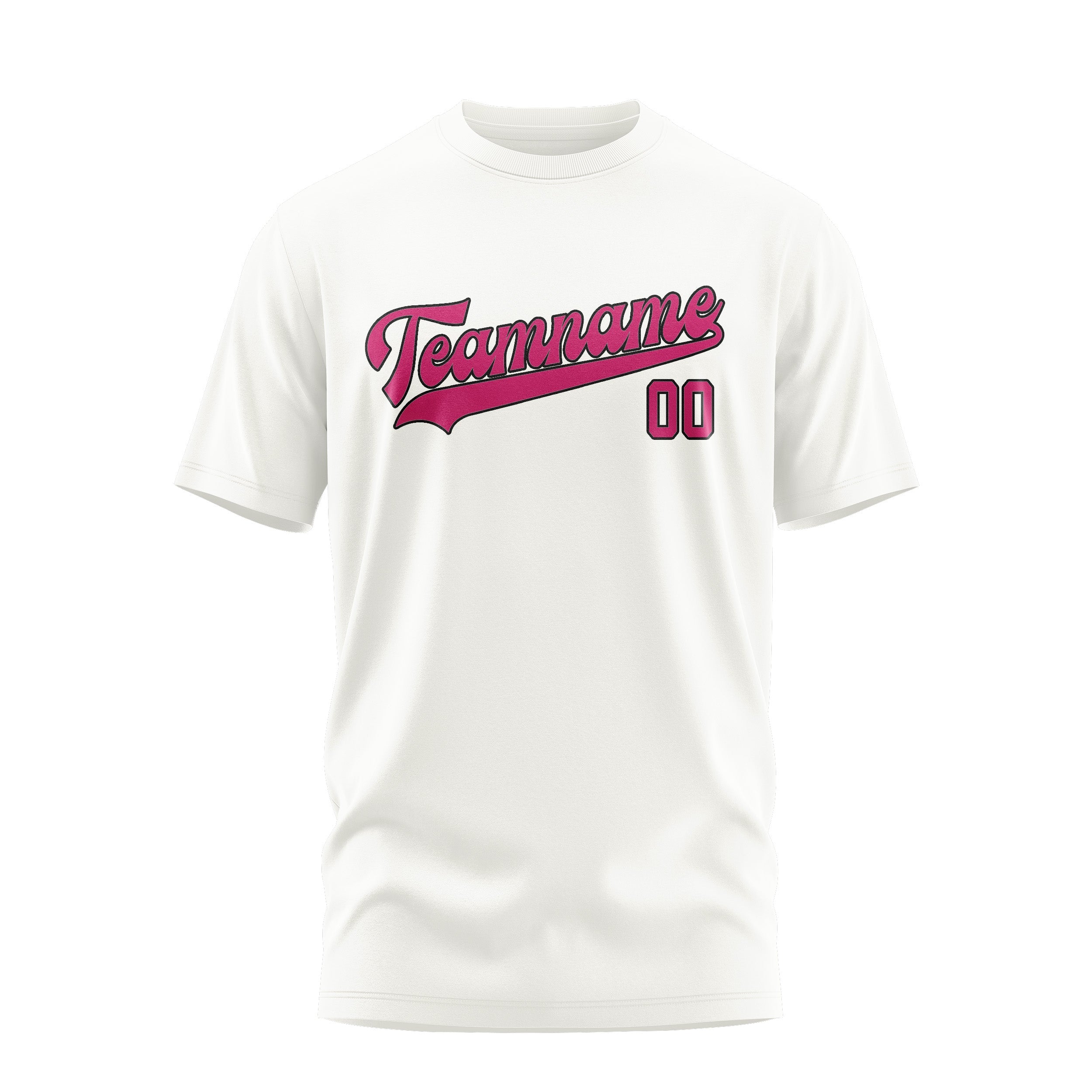 Custom White Pink T-Shirt