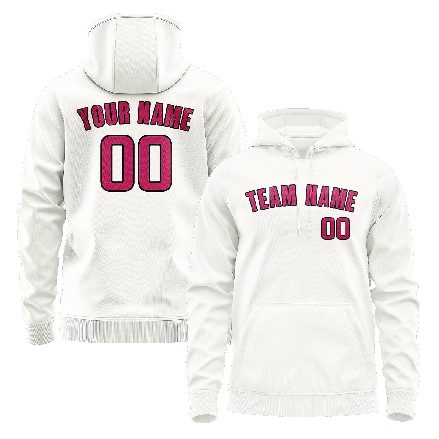 Custom White Pink Hoodie