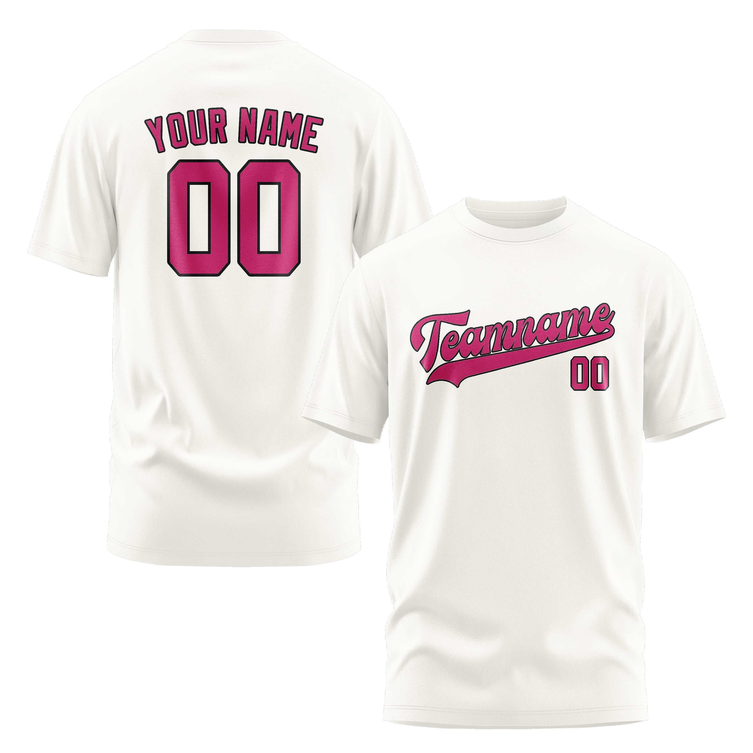 Custom White Pink T-Shirt