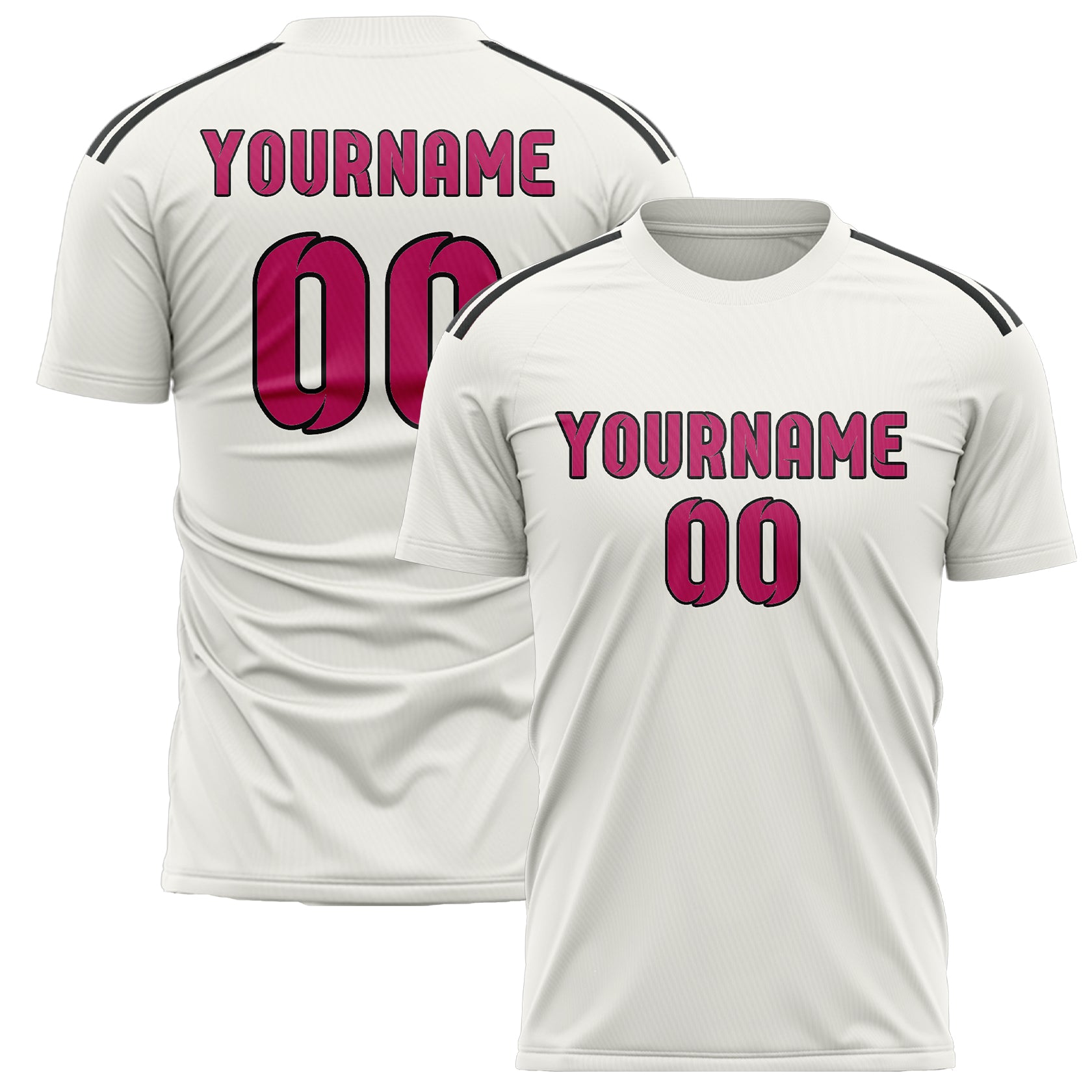 Custom White Pink Soccer Jersey