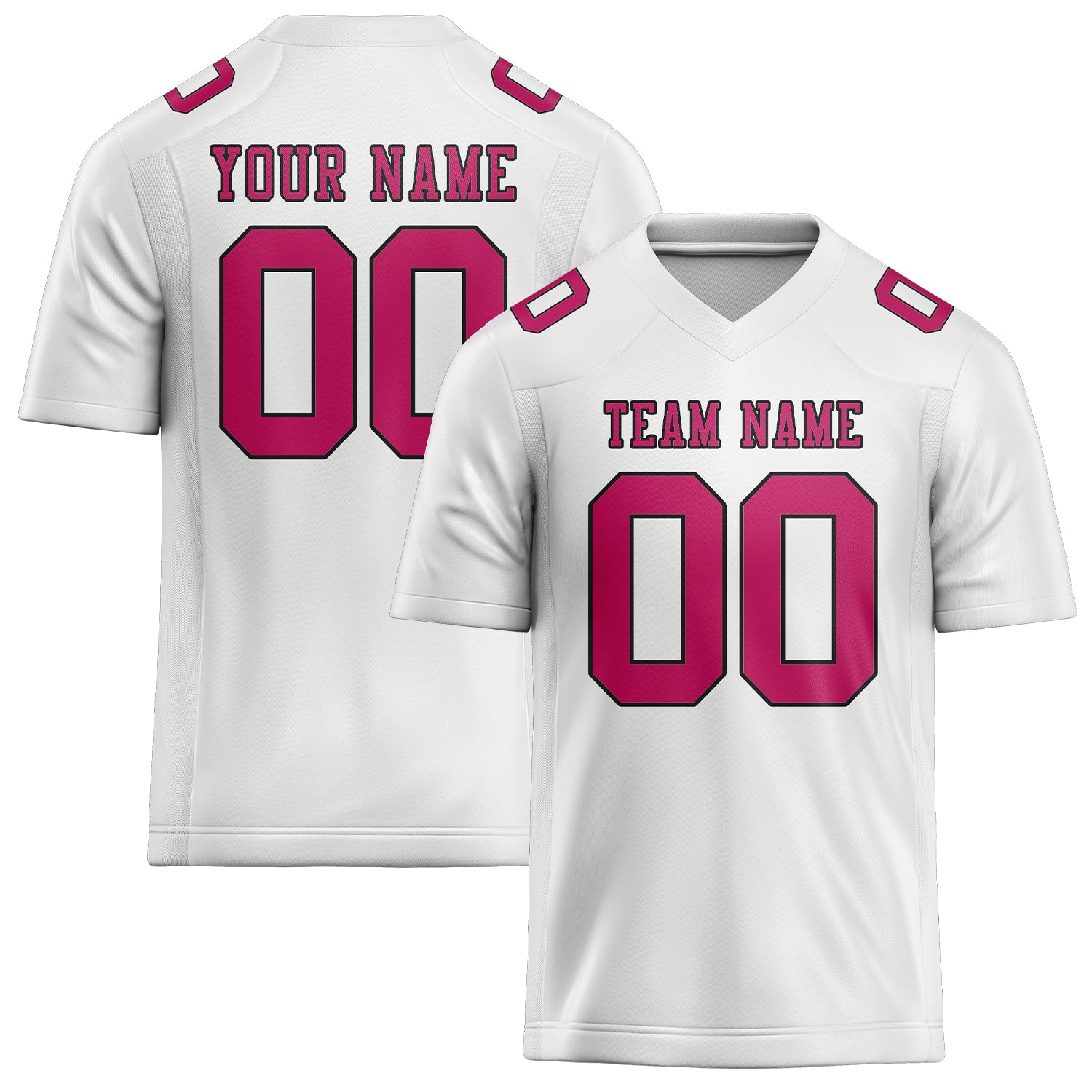 Custom White Pink Football Jersey