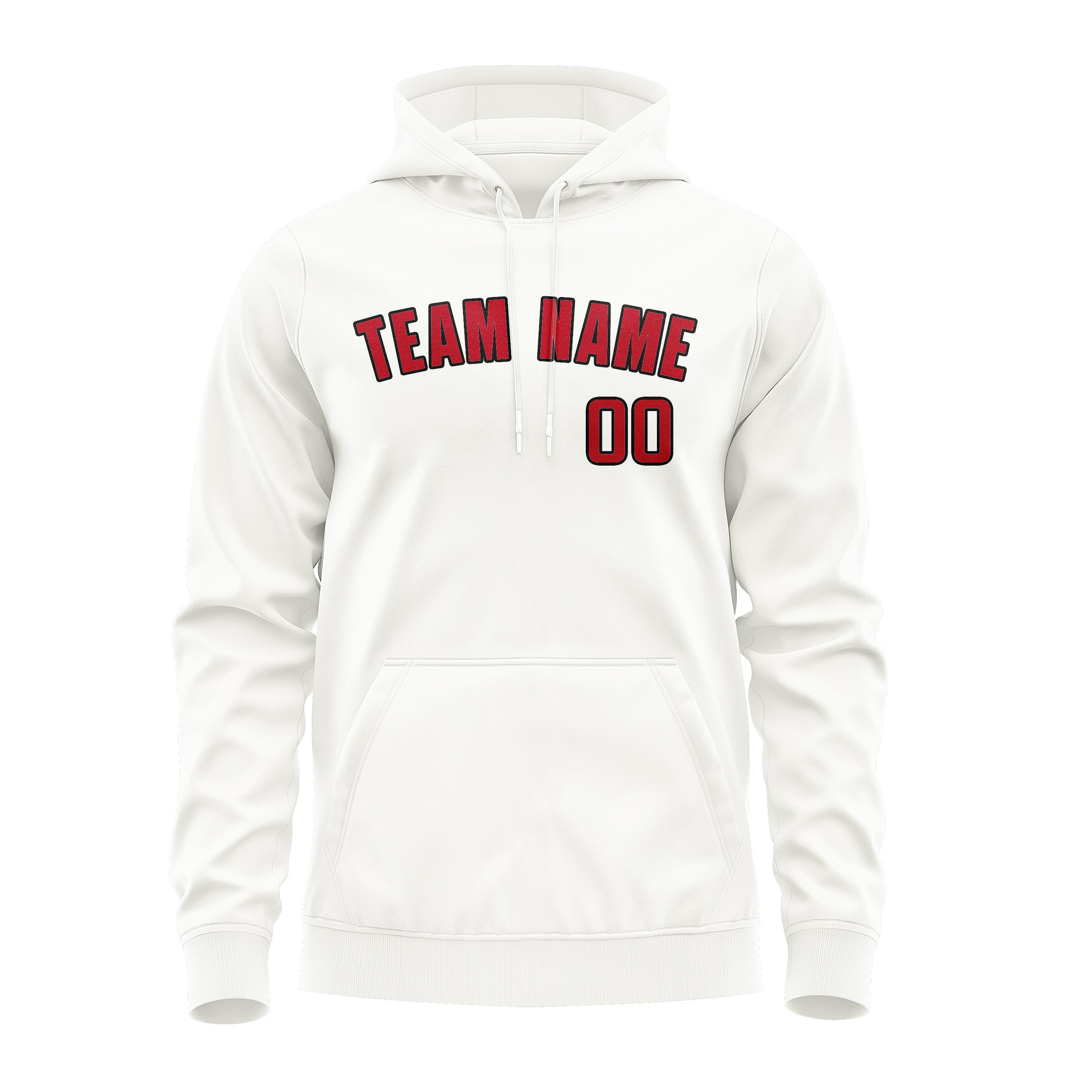 Custom White Red Hoodie