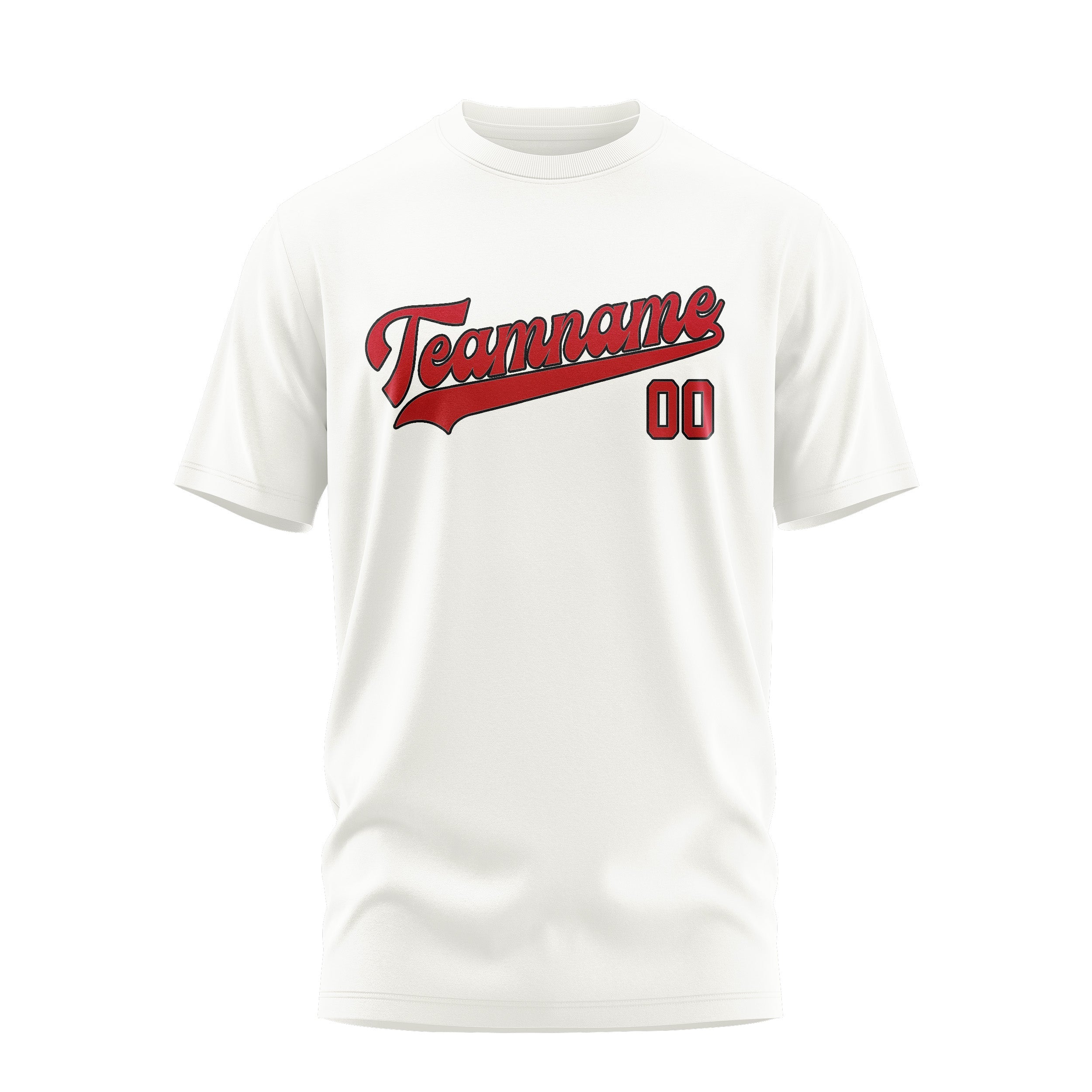 Custom White Red T-Shirt