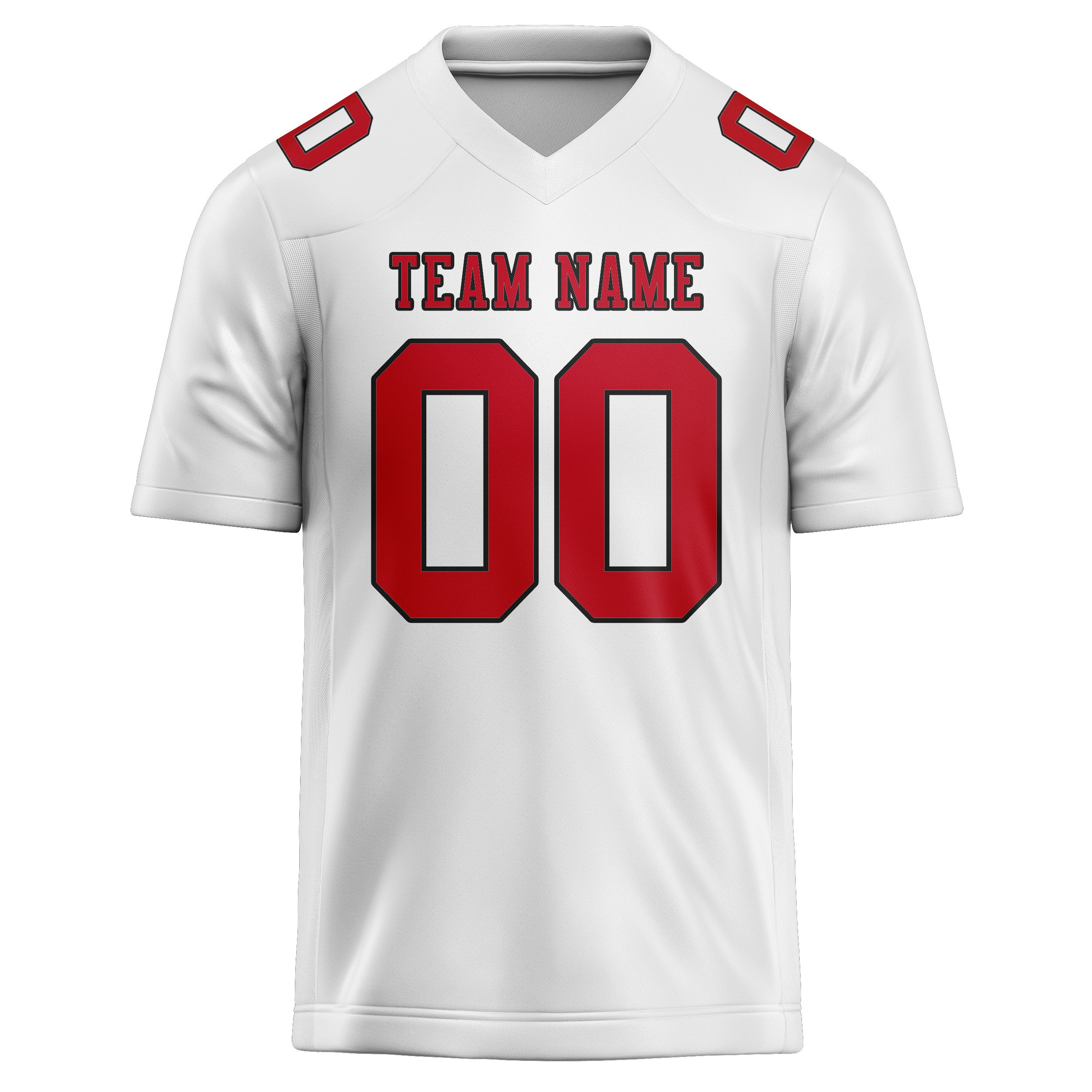Custom White Red Football Jersey