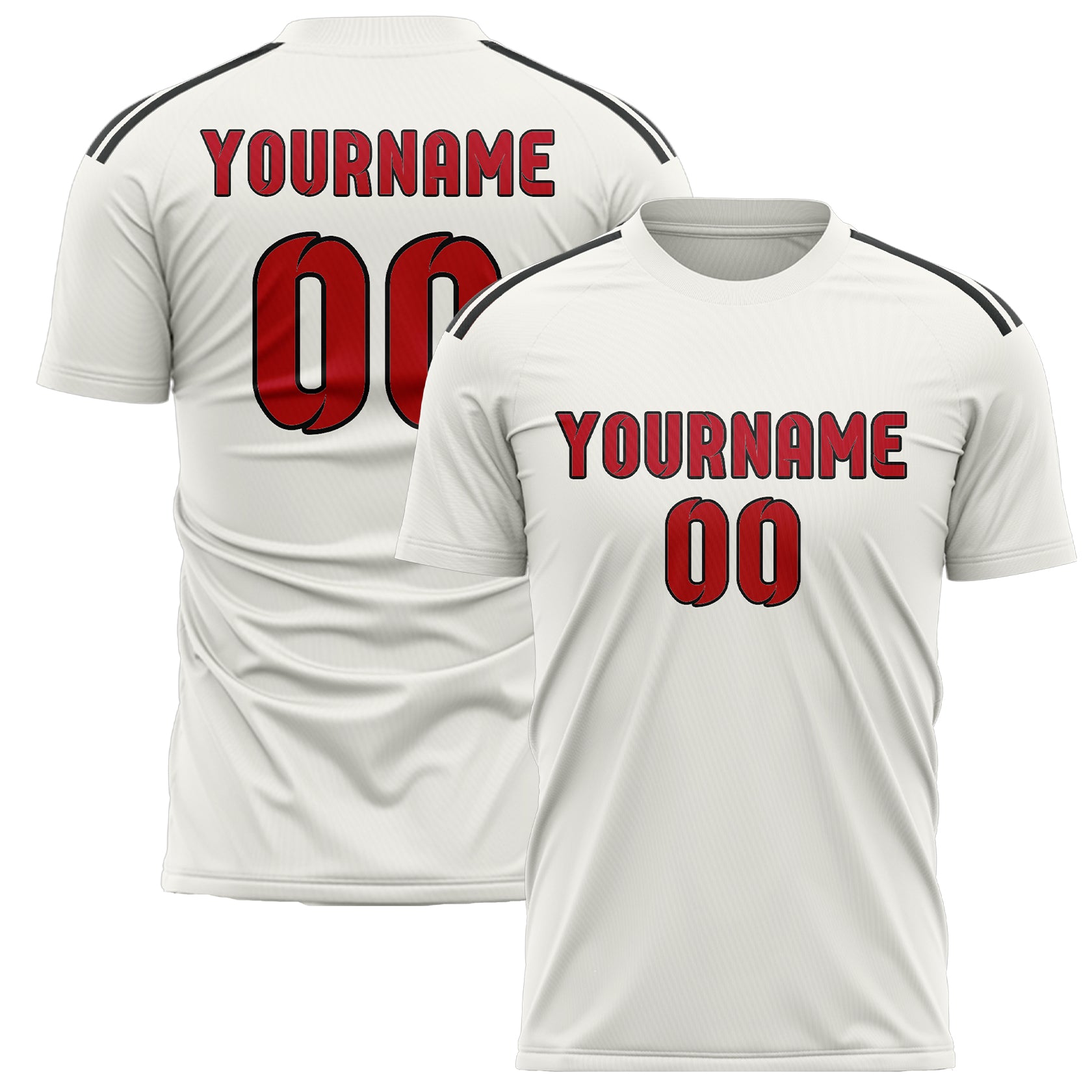 Custom White Red Soccer Jersey