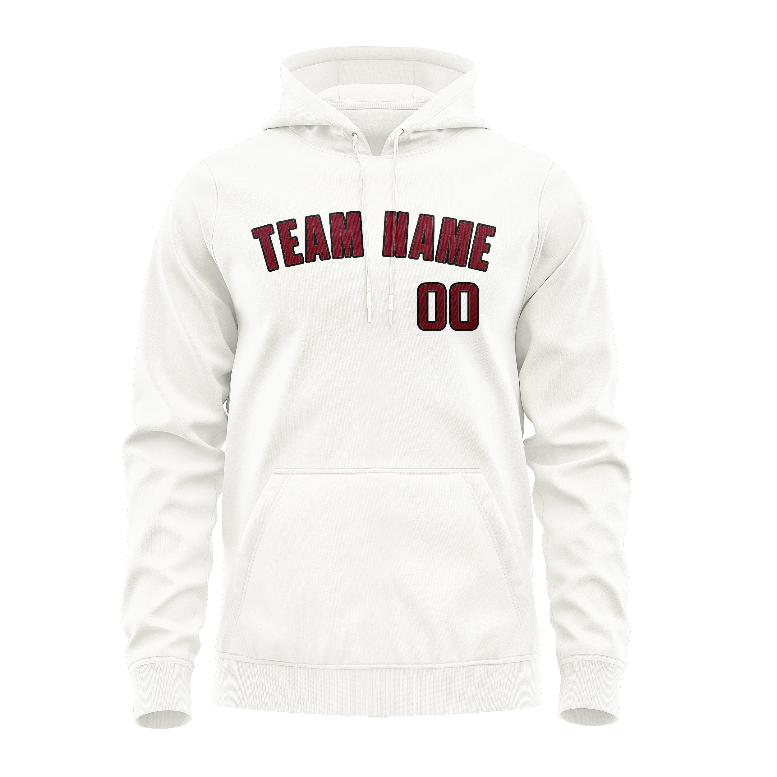 Custom White Crimson Red Hoodie