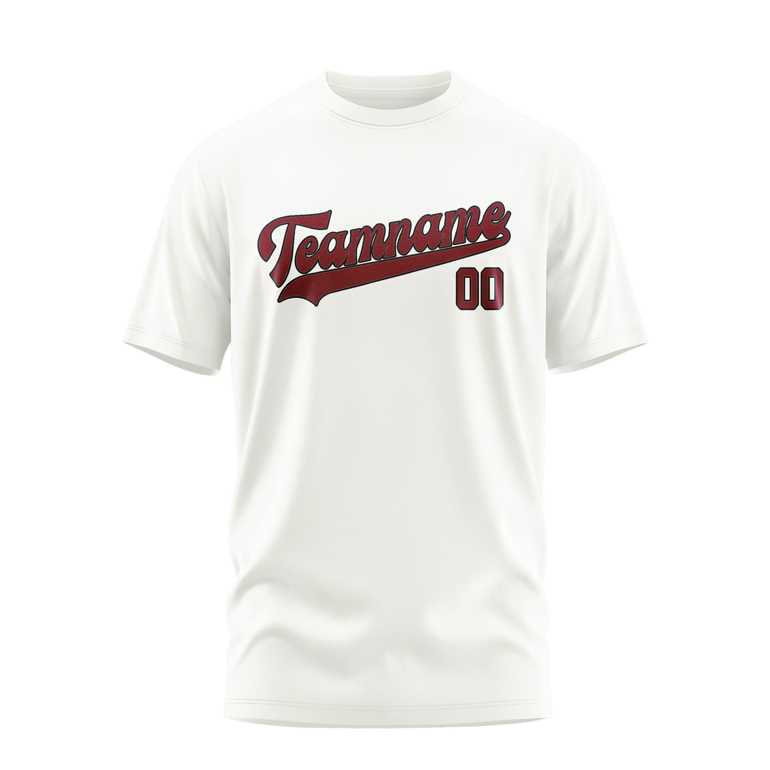 Custom White Crimson Red T-Shirt