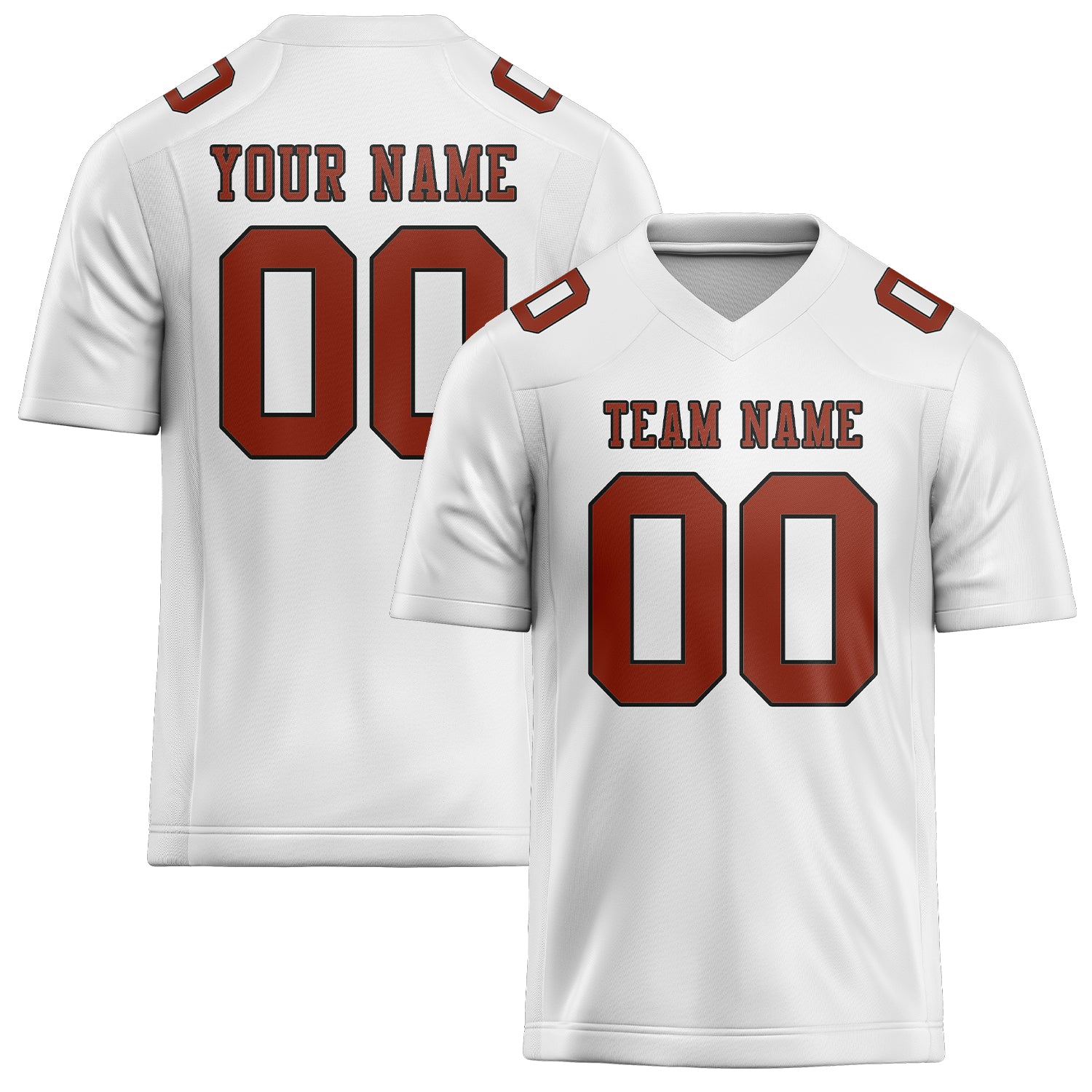 Custom White Coral Red Football Jersey