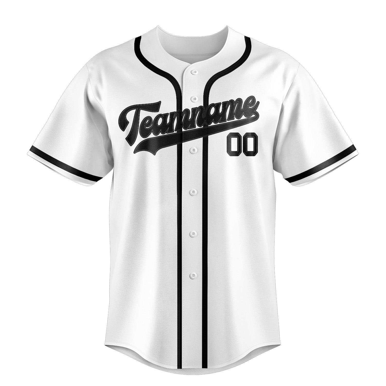 Custom White Black Baseball Jersey