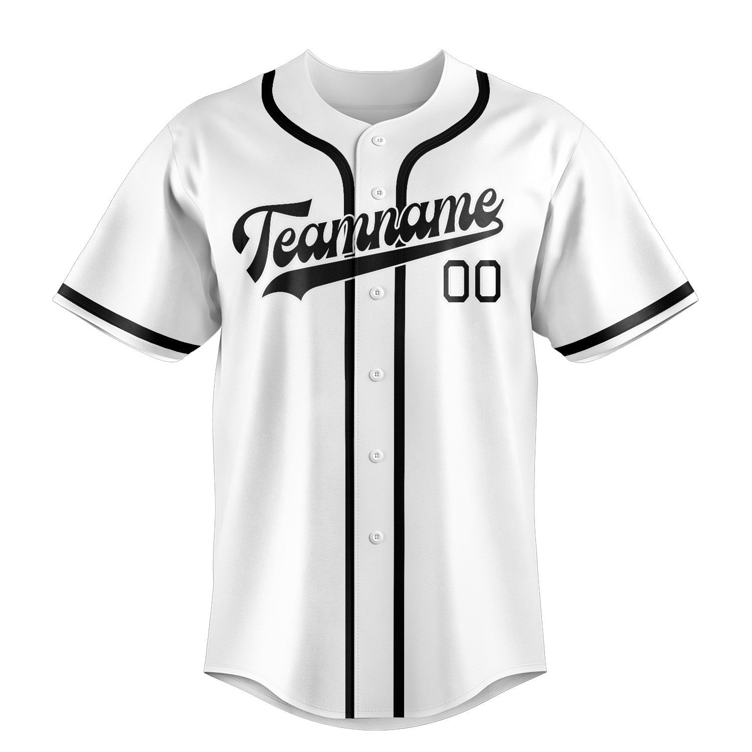 Custom White Black Baseball Jersey