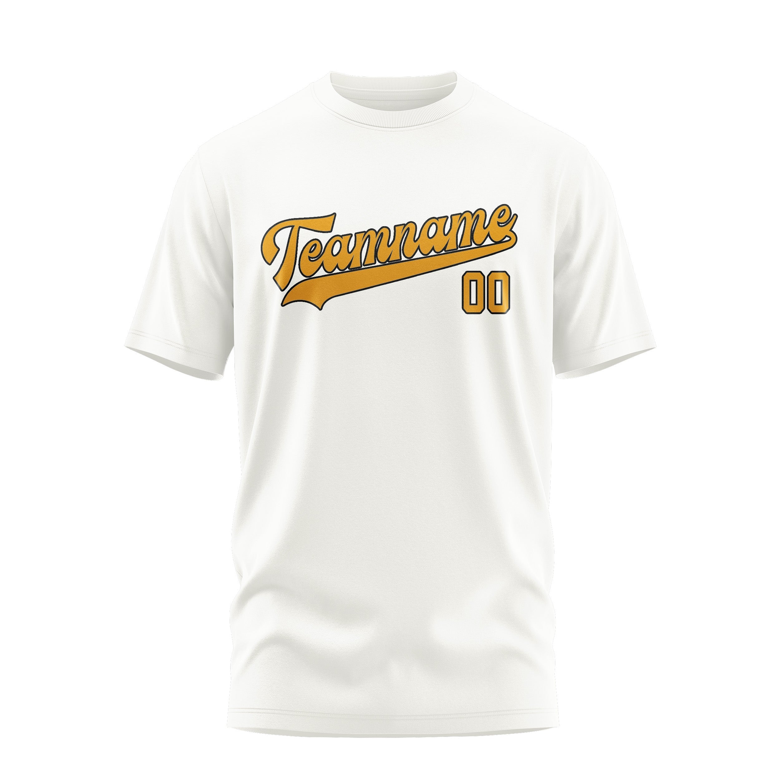 Custom White Yellow T-Shirt