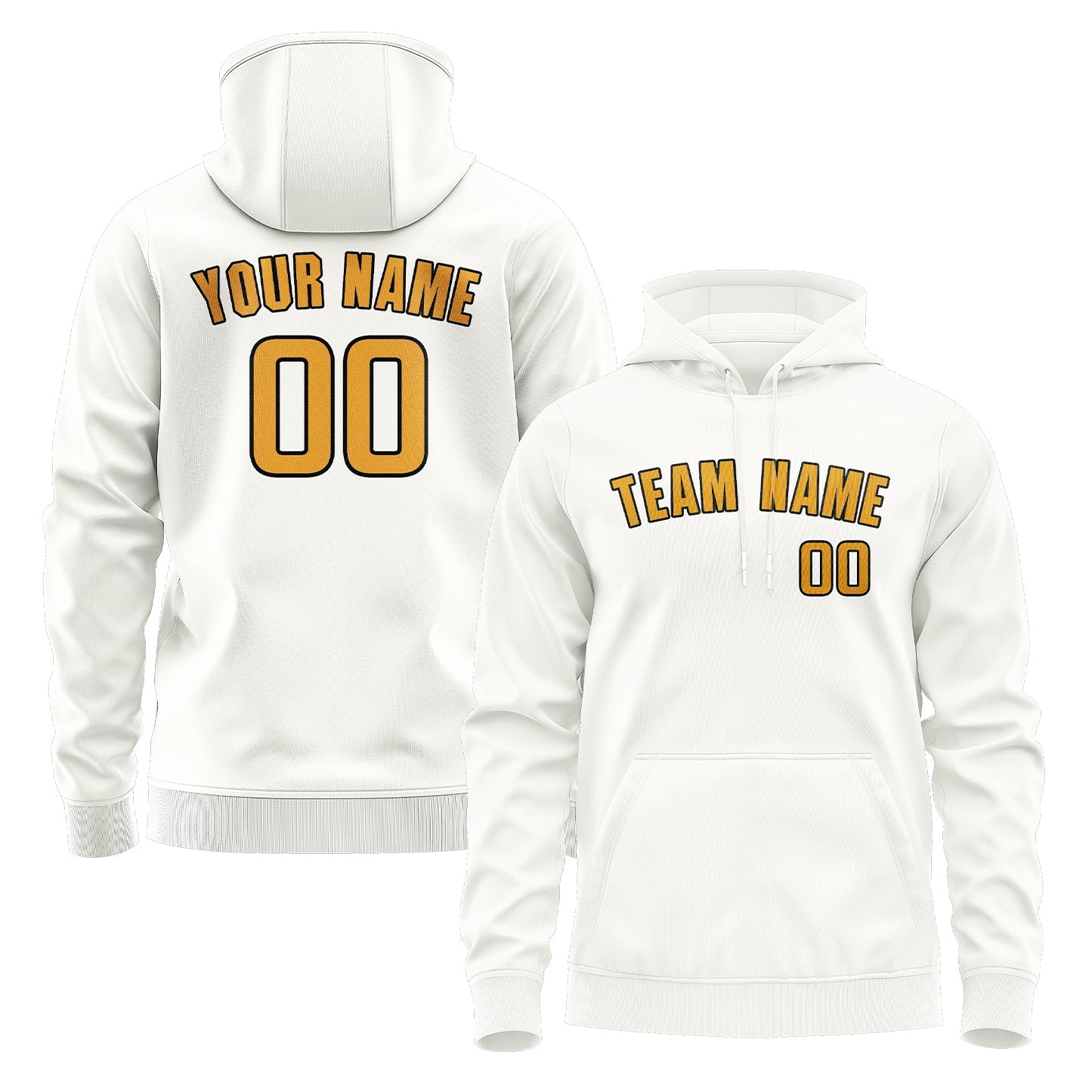 Custom White Yellow Hoodie