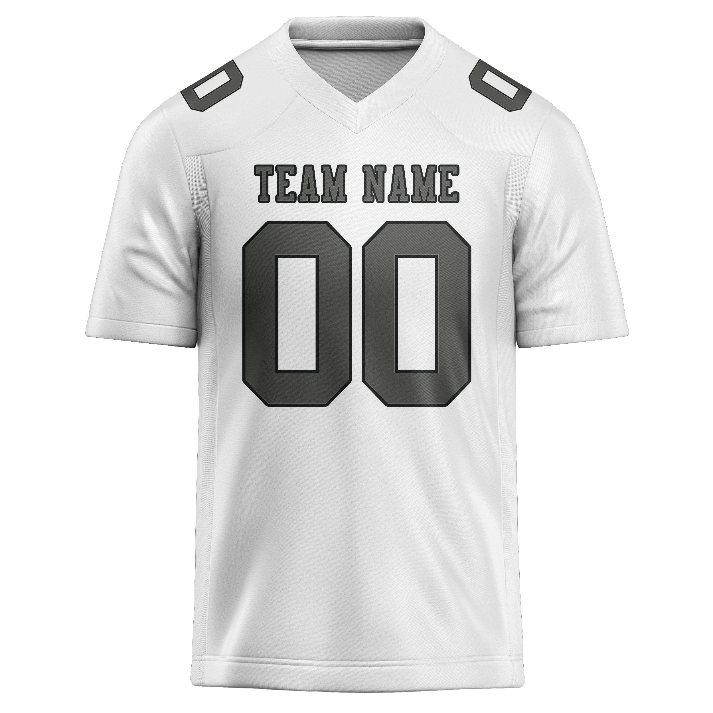 Custom White Dark Grey Football Jersey