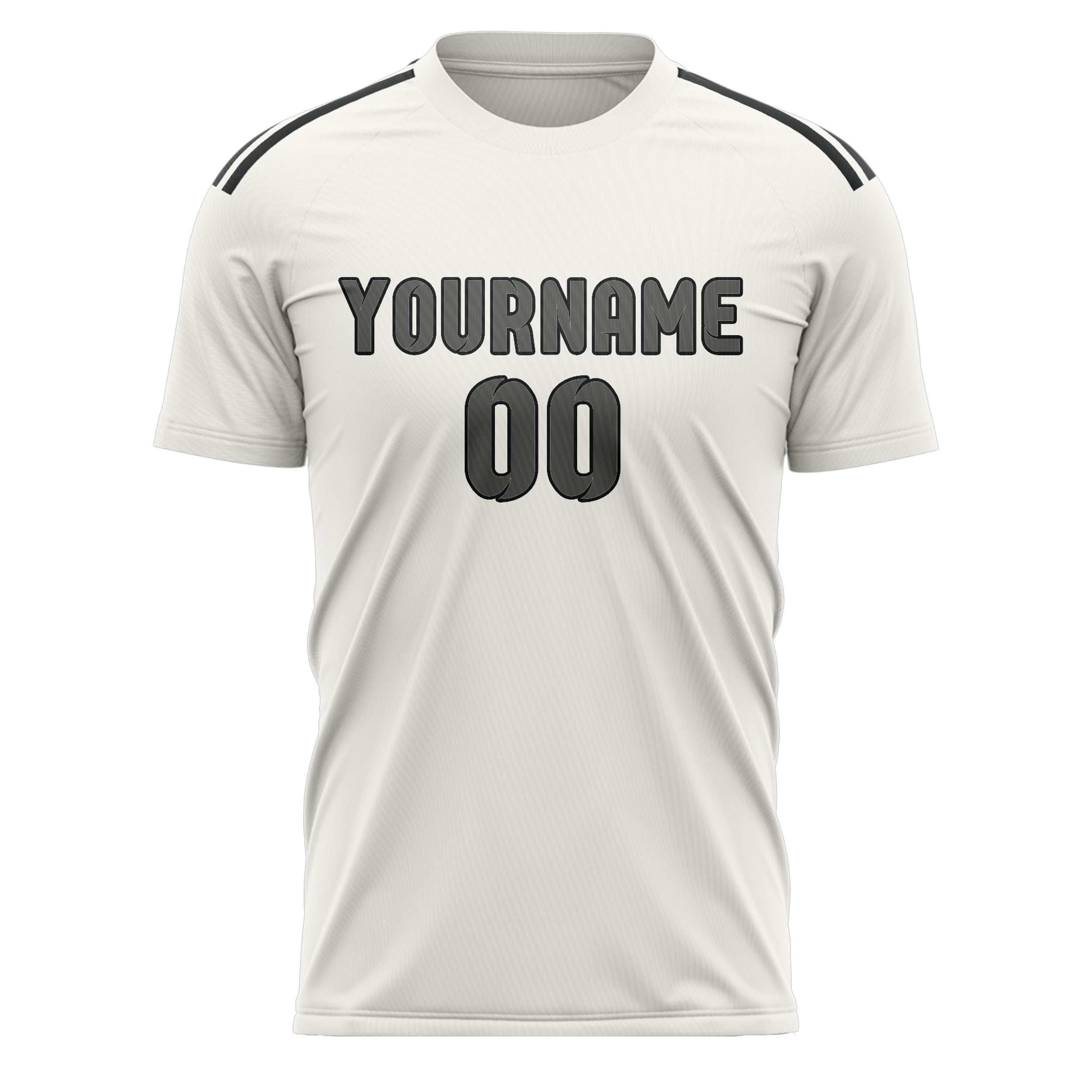Custom White Dark Grey Soccer Jersey