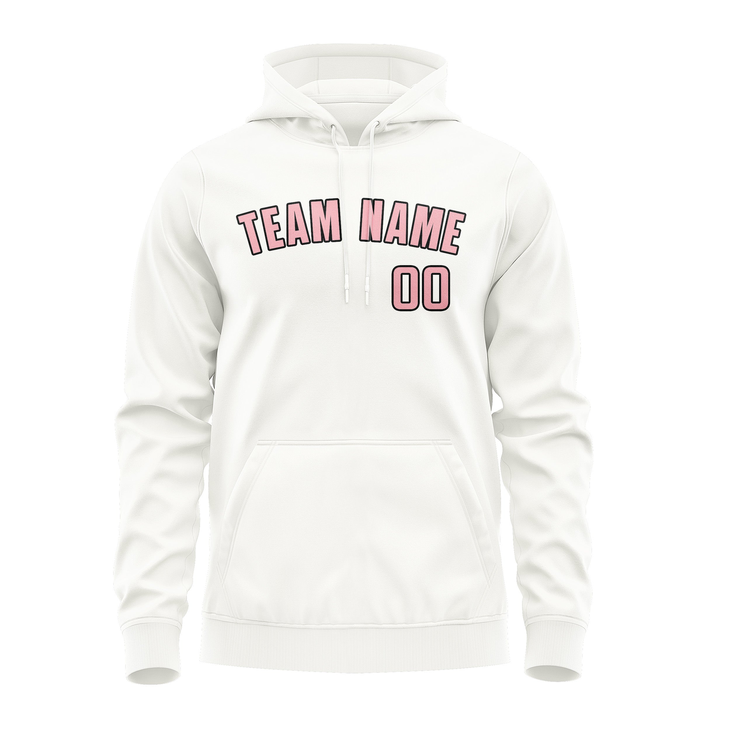 Custom White Light Pink Hoodie